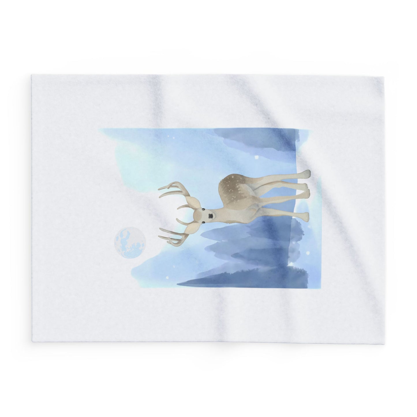 Cozy Arctic Fleece Blanket - Winter Deer Design
