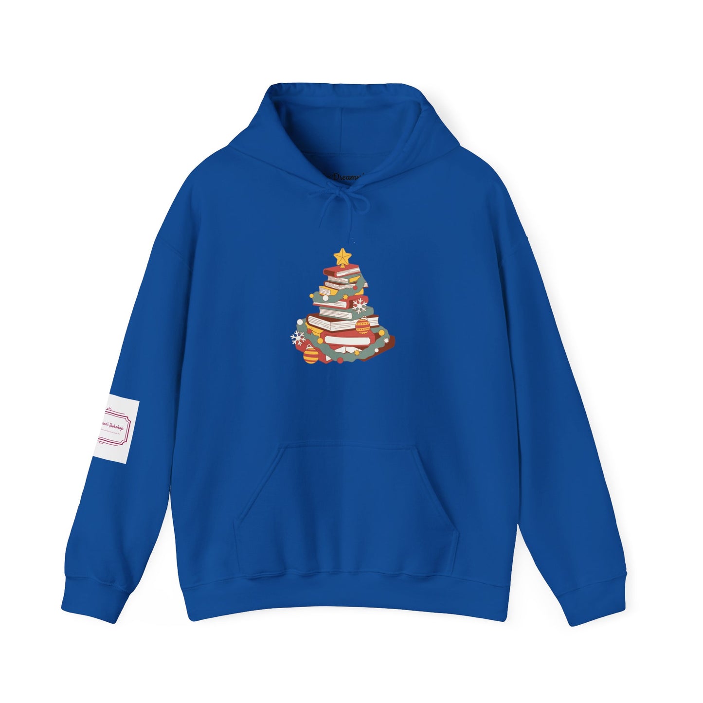 Christmas Book Tree Unisex Hooded Sweatshirt - Cozy Literary Apparel