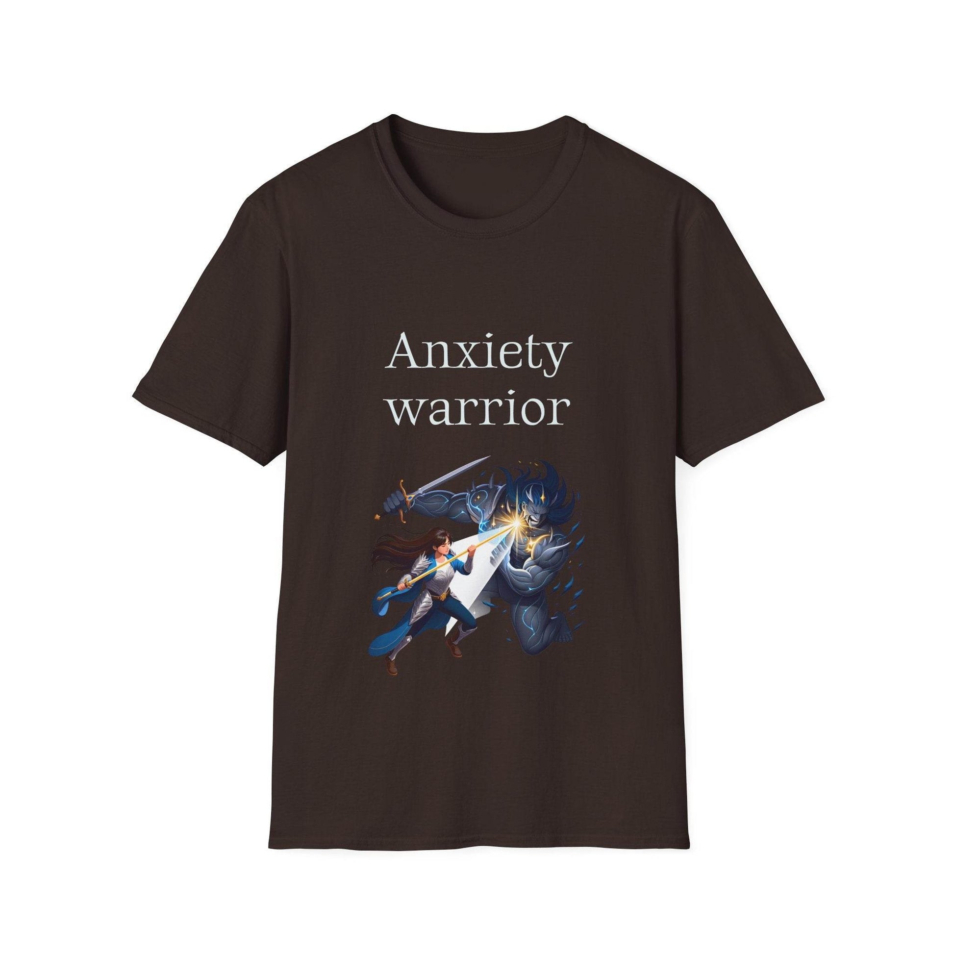 Anxiety Warrior Unisex Softstyle T-Shirt - Empower Your Battle - The Dreamer's Bookshop.