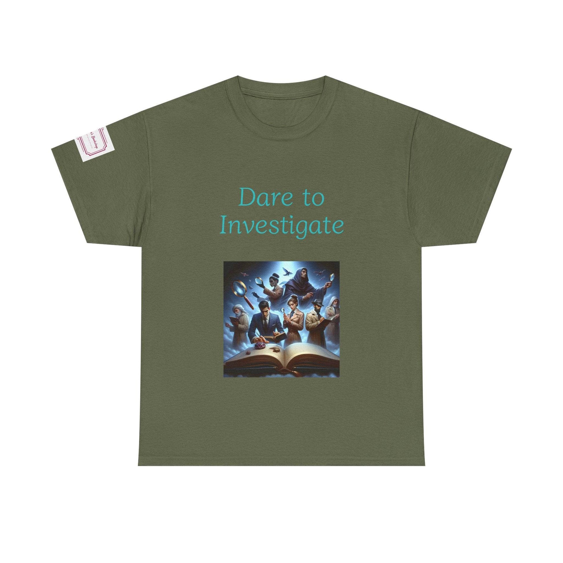 Investigate - Unisex Heavy Cotton Tee - Crime/Mystery Books - The Dreamer's Bookshop.