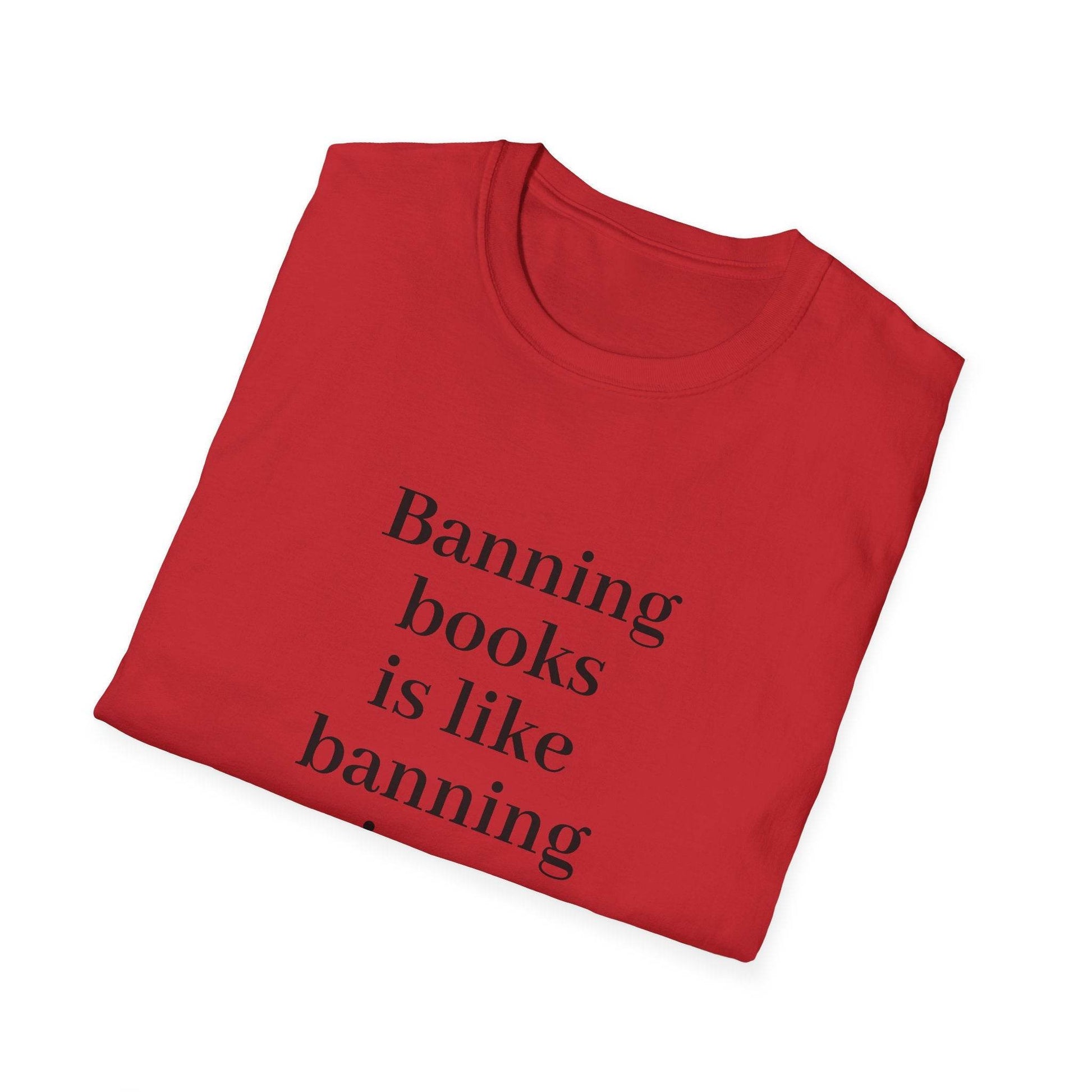 Unisex Softstyle T-Shirt - 'Banning Books' - The Dreamer's Bookshop.