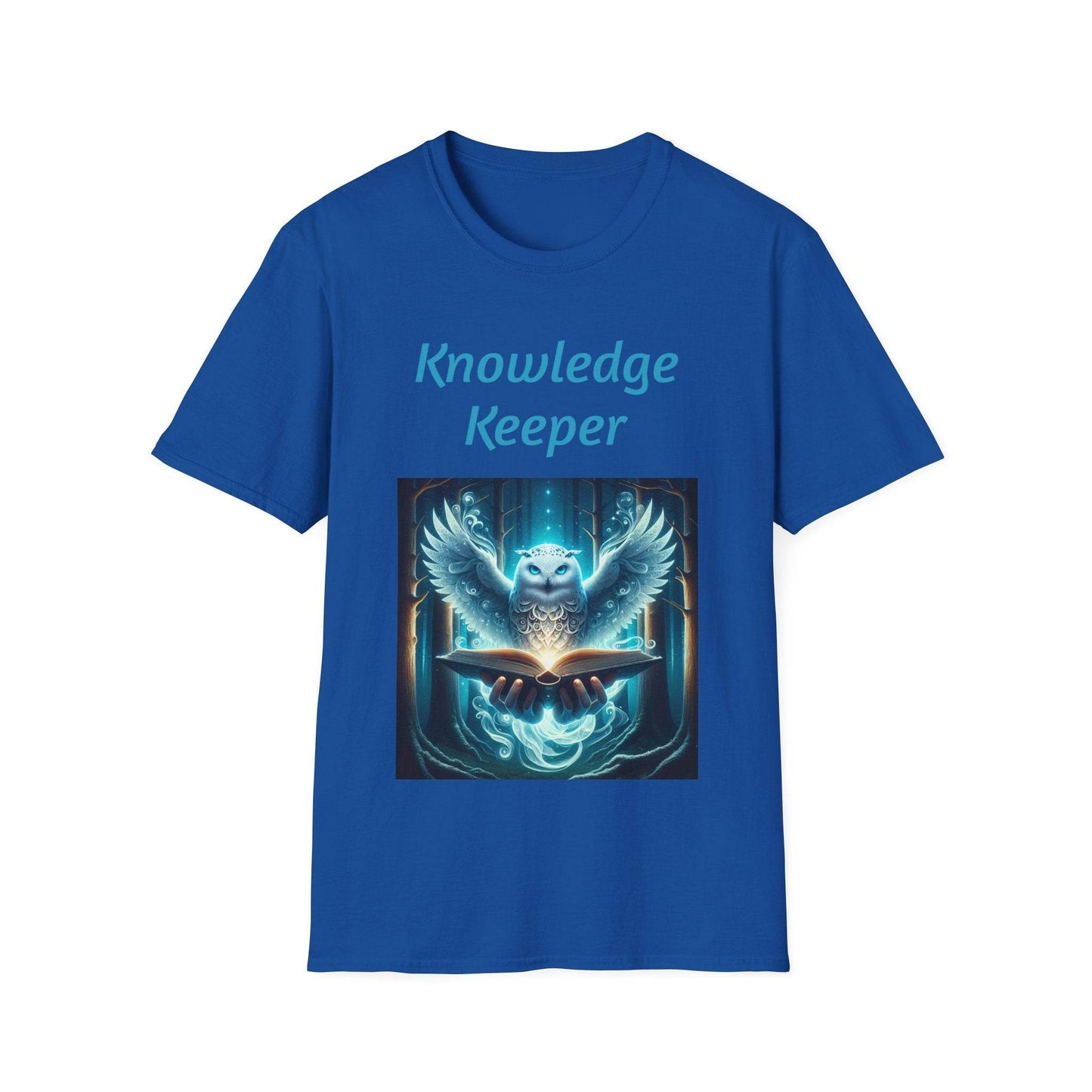 Knowledge Keeper Graphic T-Shirt - Unisex Softstyle Tee, Owl Design - Proud Reader - The Dreamer's Bookshop.