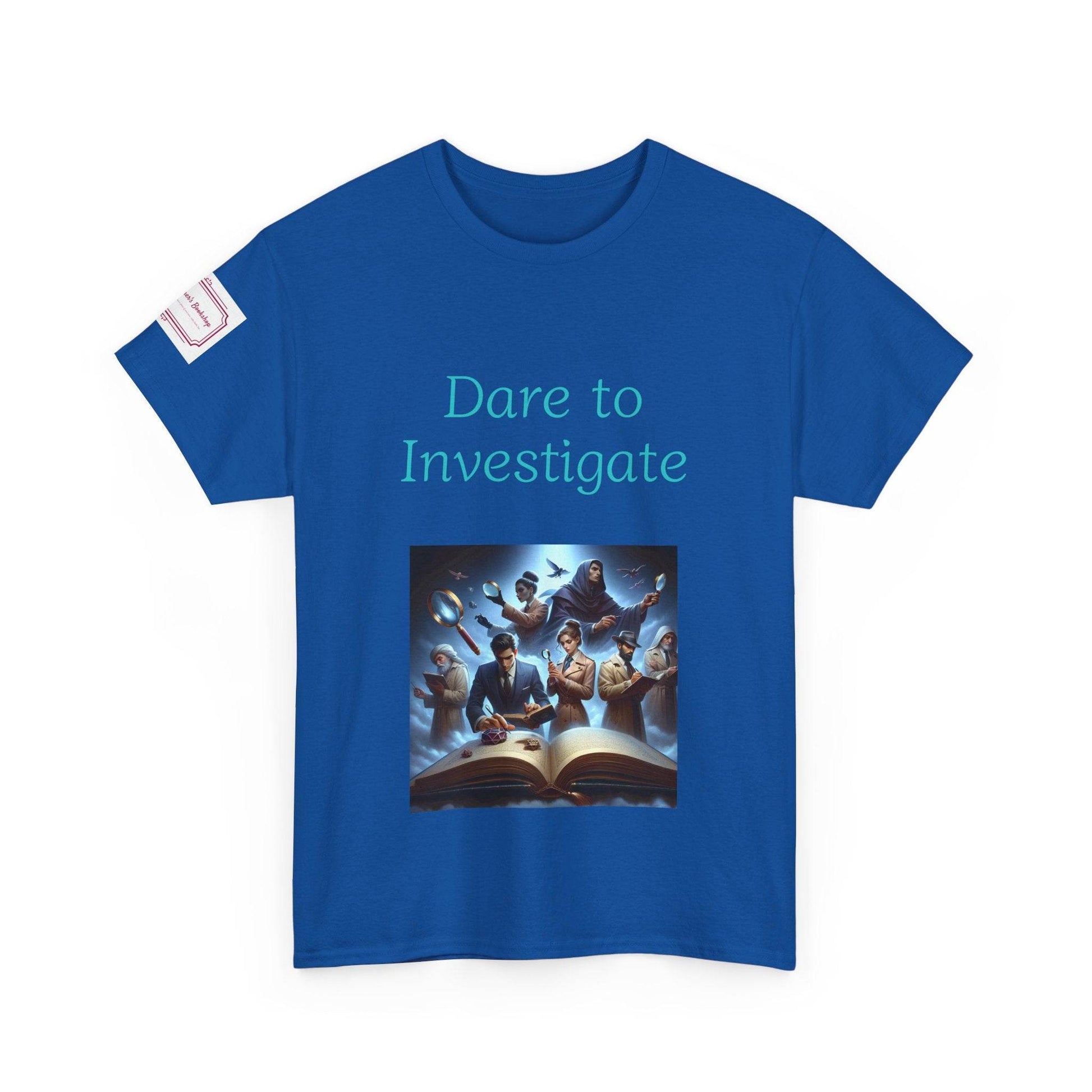 Investigate - Unisex Heavy Cotton Tee - Crime/Mystery Books - The Dreamer's Bookshop.