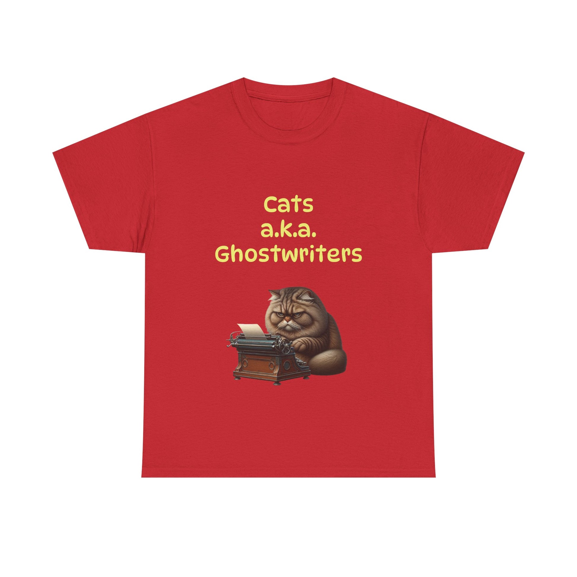 Book Lover's Unisex Heavy Cotton Tee - "Cats Ghostwriters" - The Dreamer's Bookshop.