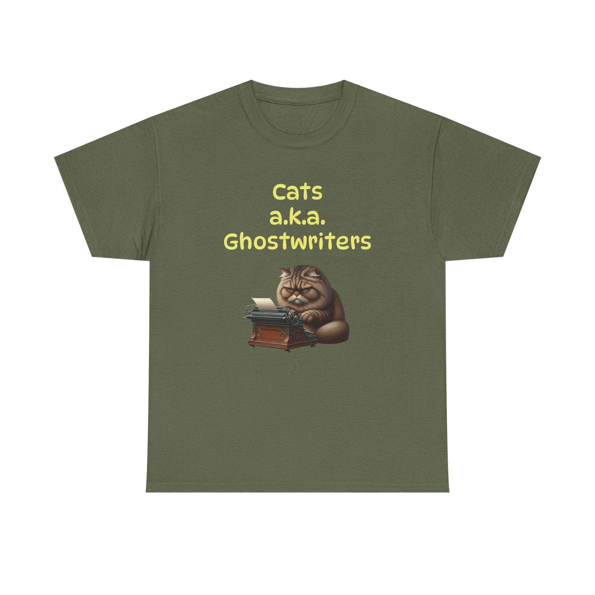 Cats Ghostwriters - A Unisex Heavy Cotton Tee - Perfect Gift for Book Lovers - The Dreamer's Bookshop.