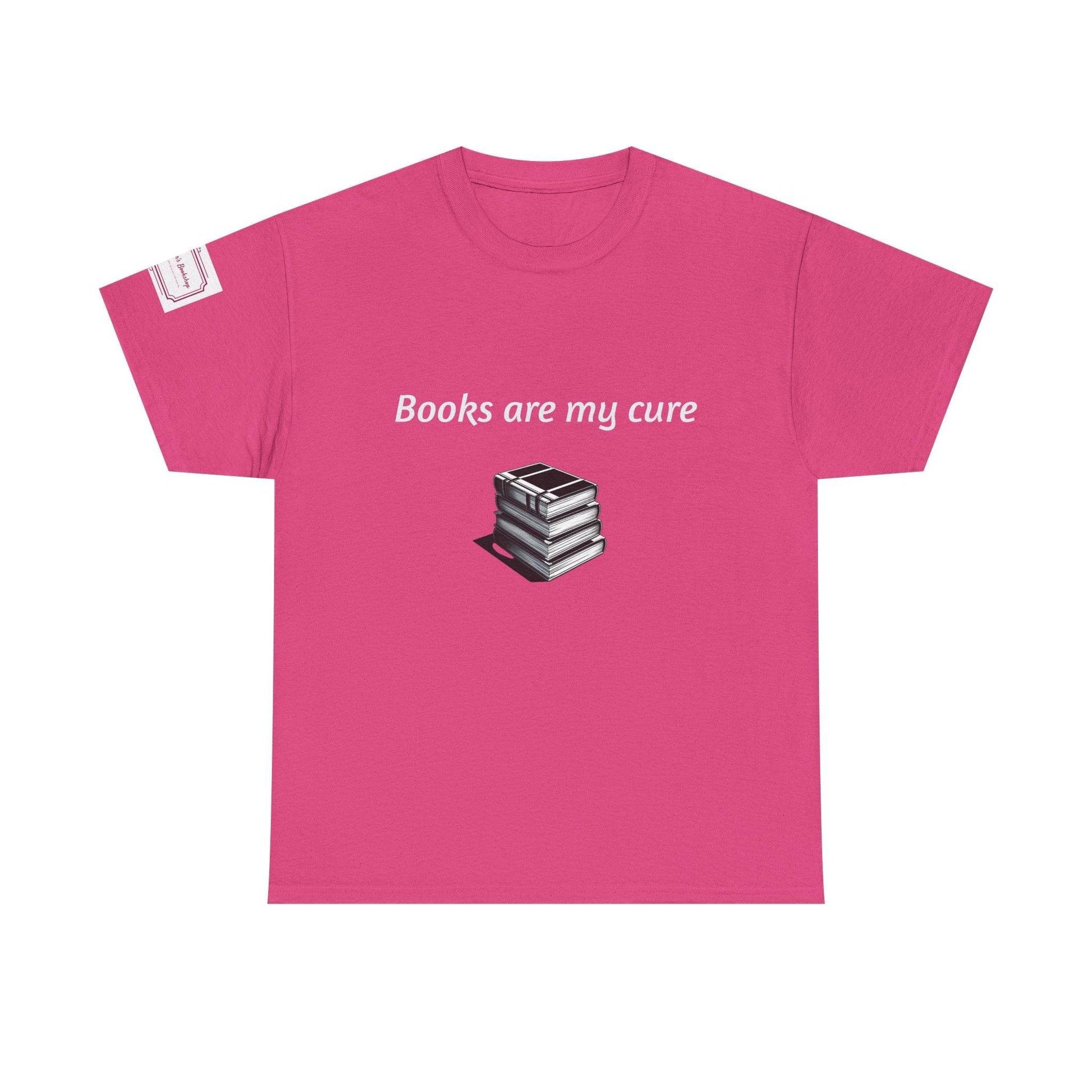 Books are my cure - Inspirational Unisex Heavy Cotton Tee - The Dreamer's Bookshop.