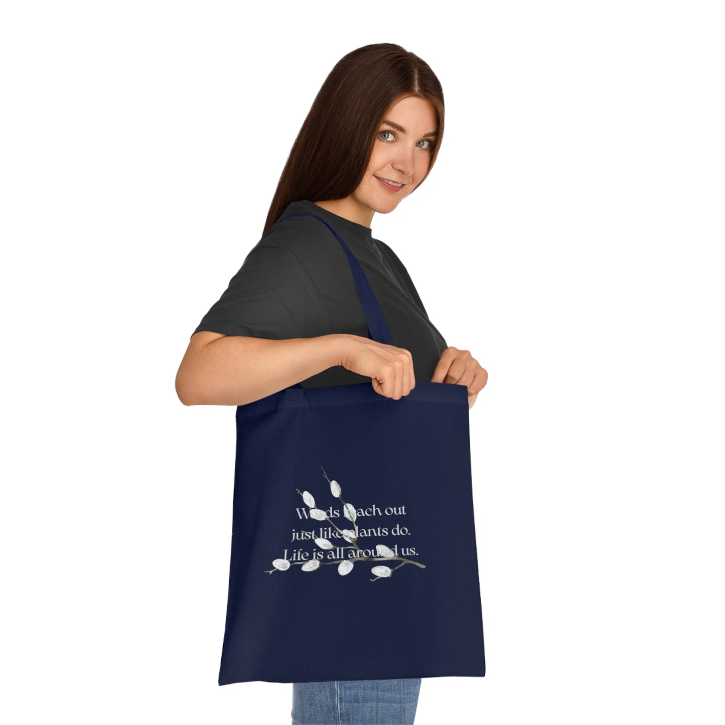 Inspirational Cotton Tote Bag - "Words Reach Out" by The Dreamer's Bookshop