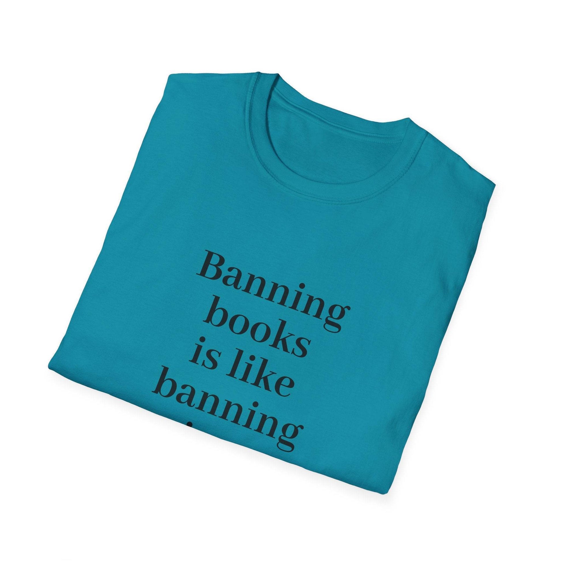 Unisex Softstyle T-Shirt - 'Banning Books' - The Dreamer's Bookshop.