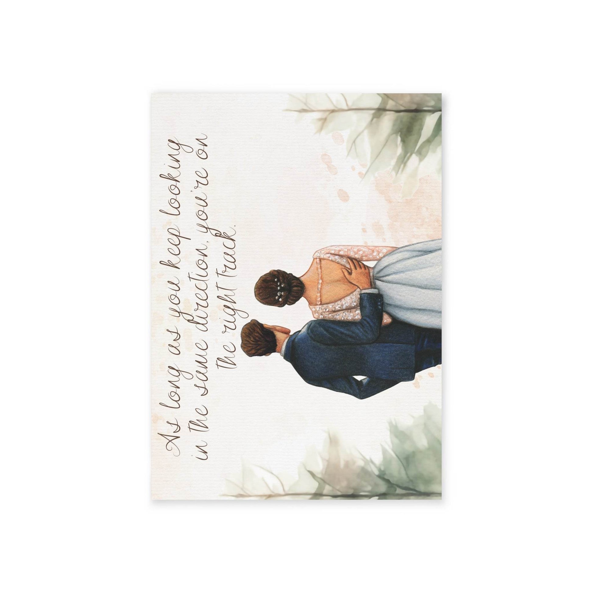 The Dreamer's Bookshop Cute "Right Track" Wedding Card - The Dreamer's Bookshop.