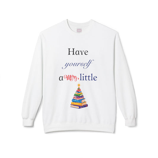 A Merry Little Bookmas - Unisex Fleece Crewneck Sweatshirt