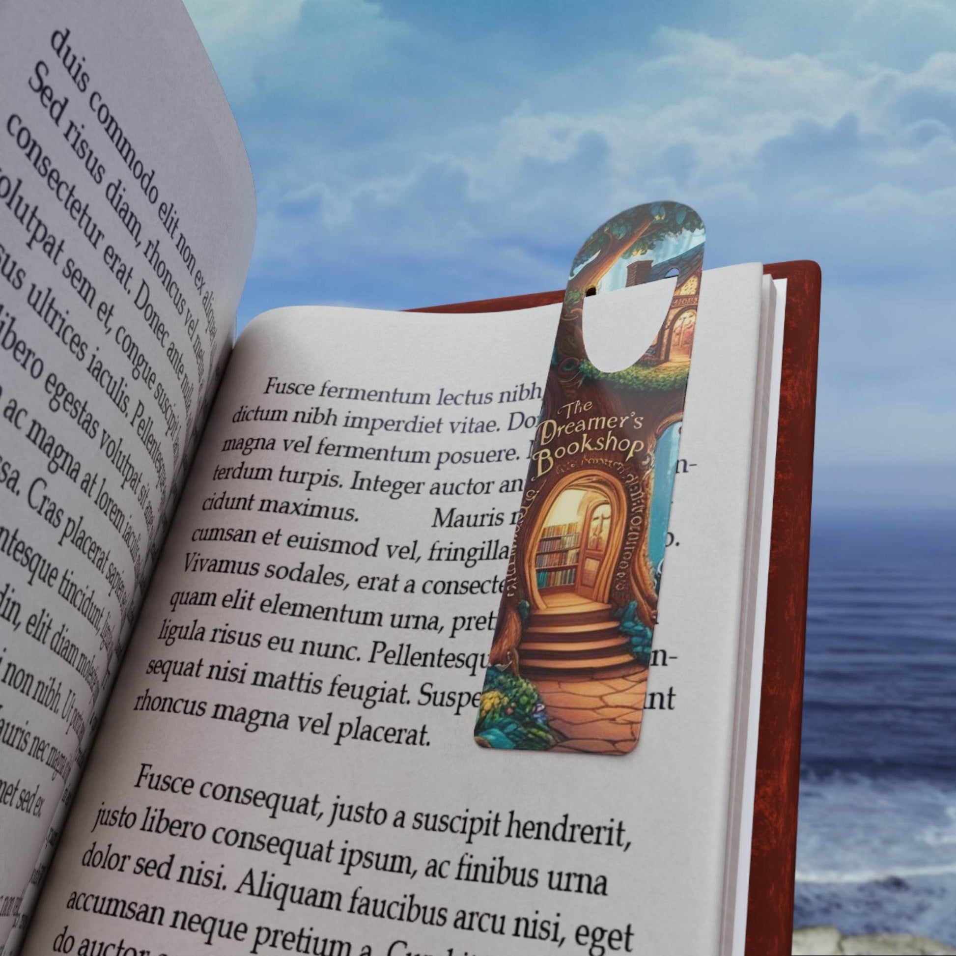 Fantasy Bookshop Bookmark - Enchanting Metal Page Marker for Book Lovers - The Dreamer's Bookshop.