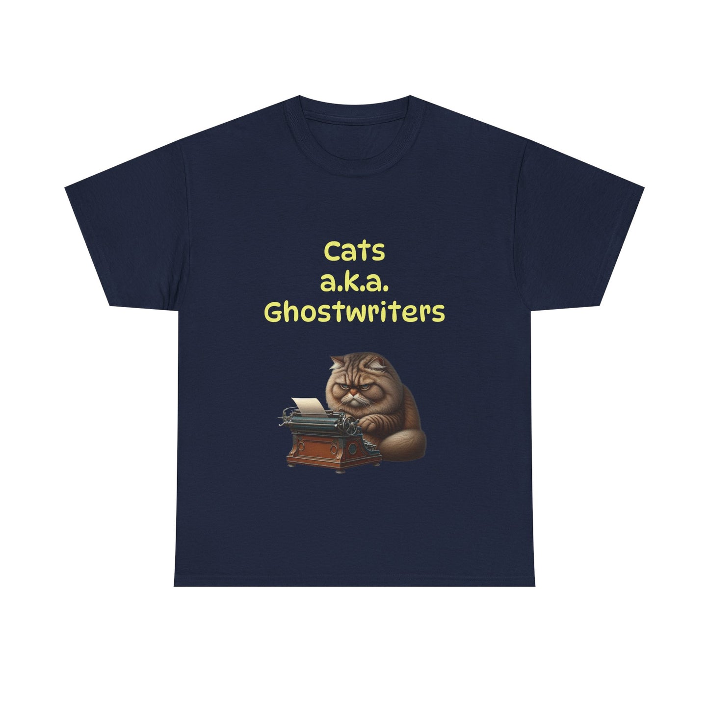 Book Lover's Unisex Heavy Cotton Tee - "Cats Ghostwriters" - The Dreamer's Bookshop.