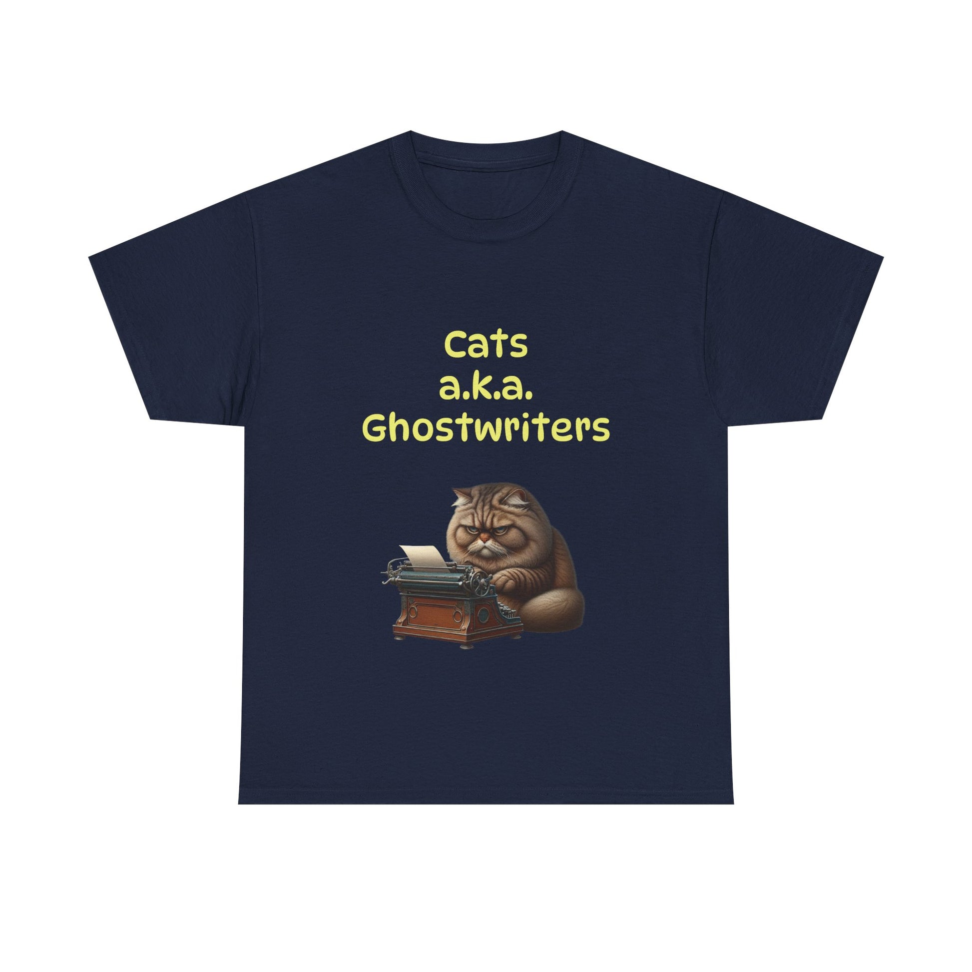 Book Lover's Unisex Heavy Cotton Tee - "Cats Ghostwriters" - The Dreamer's Bookshop.