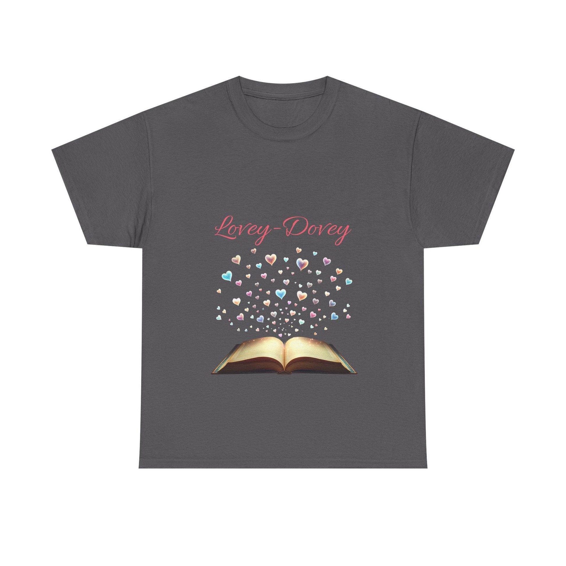 Lovey - Dovey - Unisex Heavy Cotton Tee - Sweet Romance - The Dreamer's Bookshop.