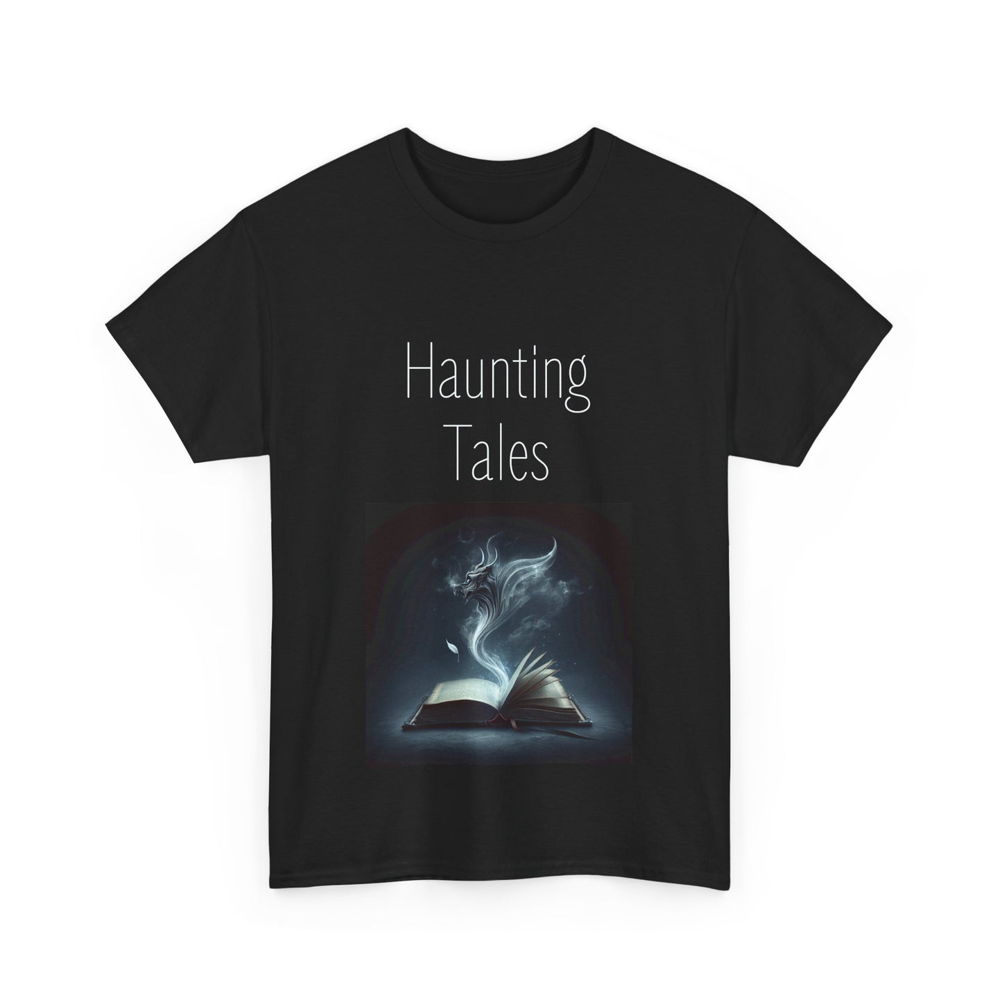 Book Lover's Unisex Heavy Cotton Tee - "Haunting Tales" - The Dreamer's Bookshop.