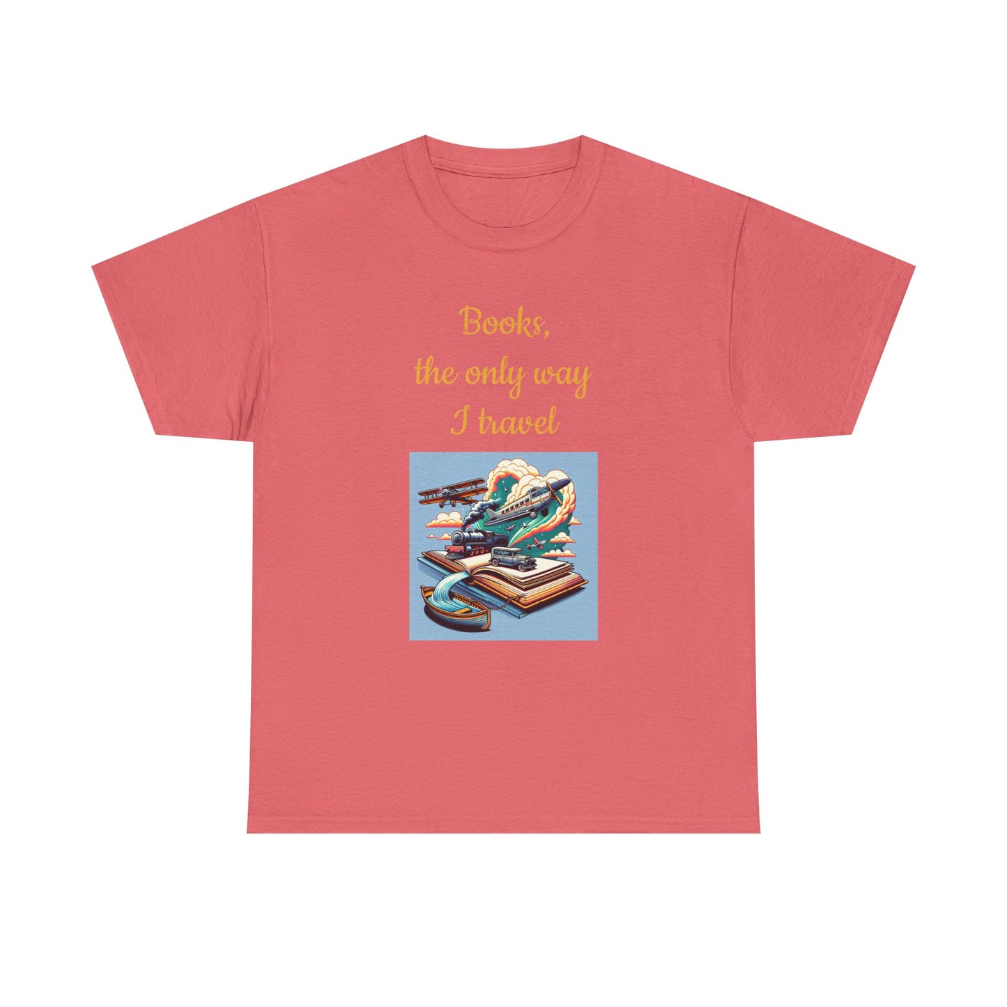 Book Lover's Unisex Heavy Cotton Tee - "Travel" - The Dreamer's Bookshop.