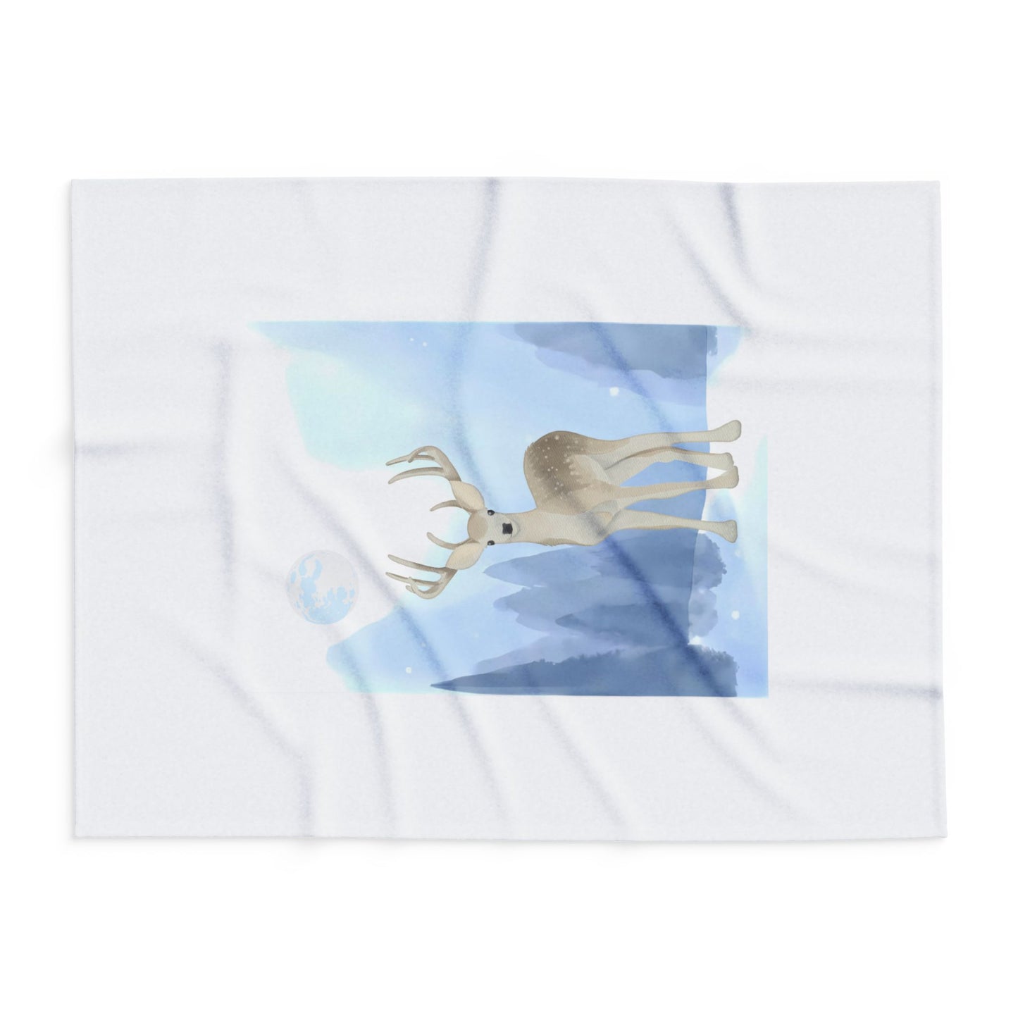 Cozy Arctic Fleece Blanket - Winter Deer Design