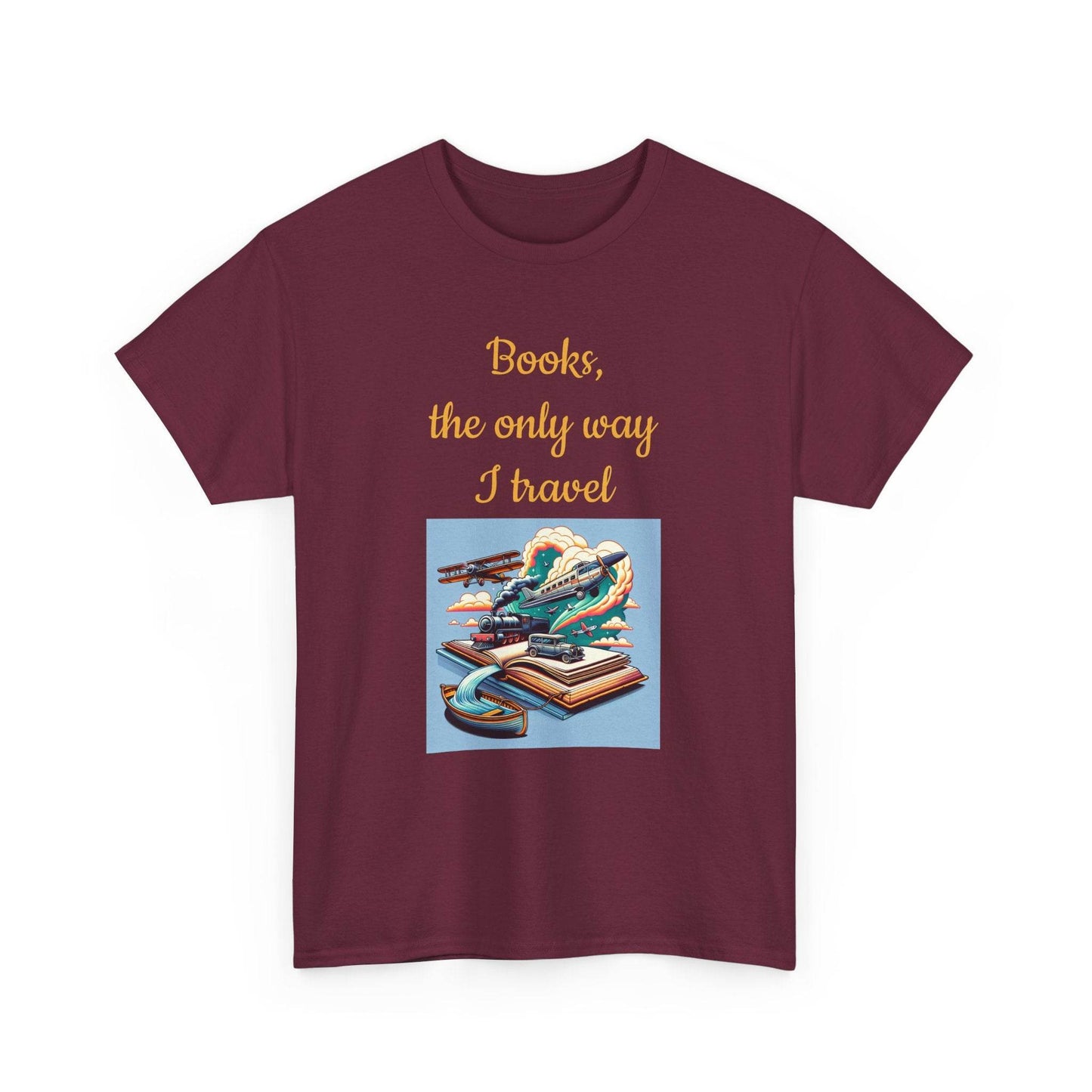 Travel - Unisex Heavy Cotton Tee for Book Lovers - The Dreamer's Bookshop.