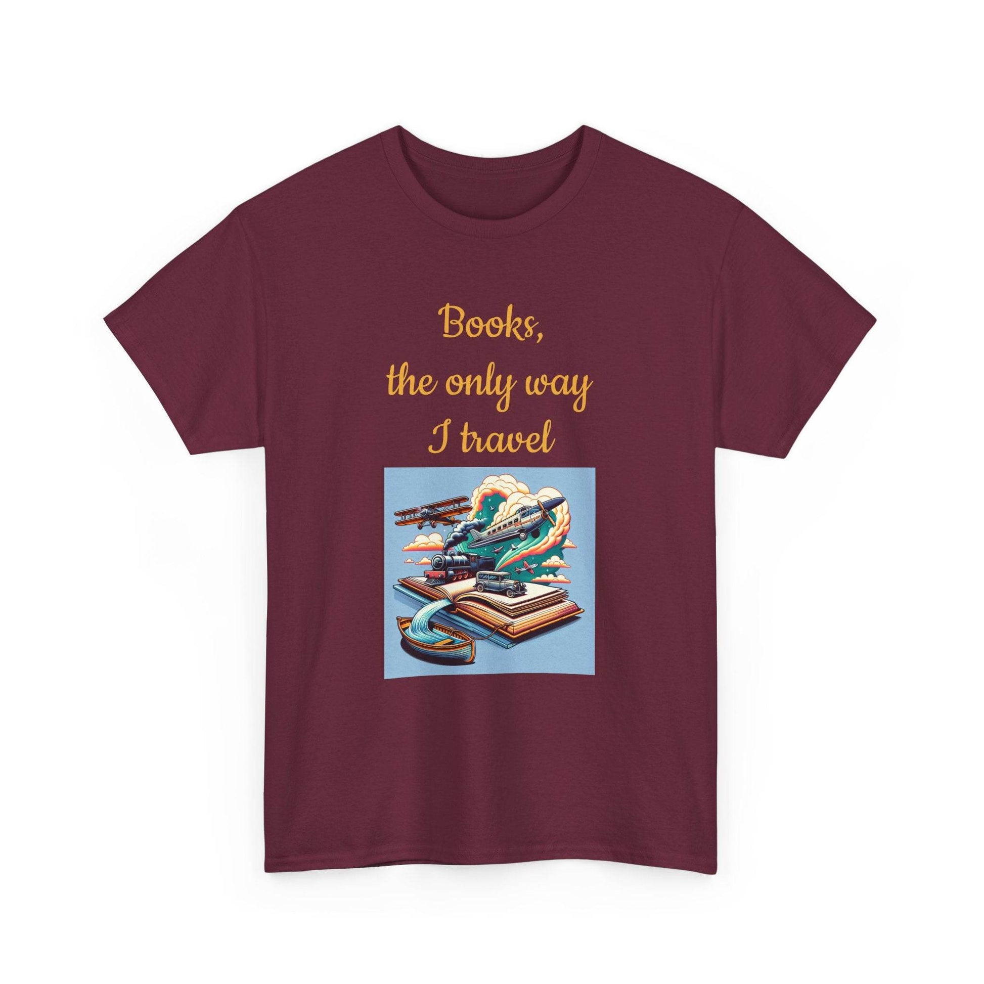 Travel - Unisex Heavy Cotton Tee for Book Lovers - The Dreamer's Bookshop.