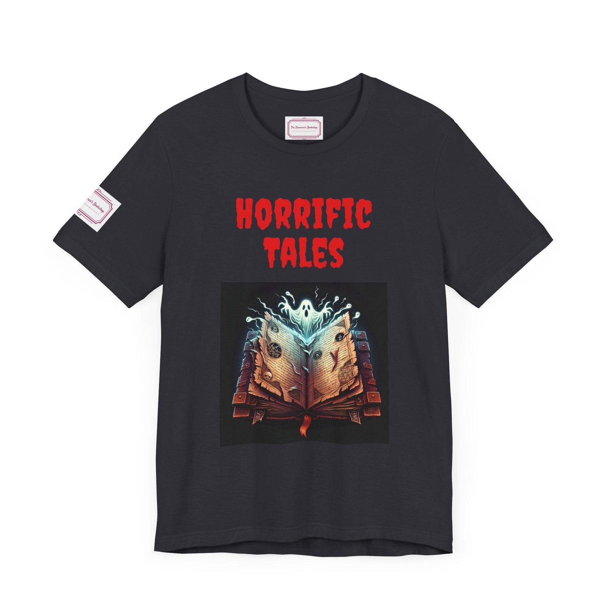 Horrific Tales Tee - Fun Short Sleeve Shirt for Writers & Book Lovers - The Dreamer's Bookshop.