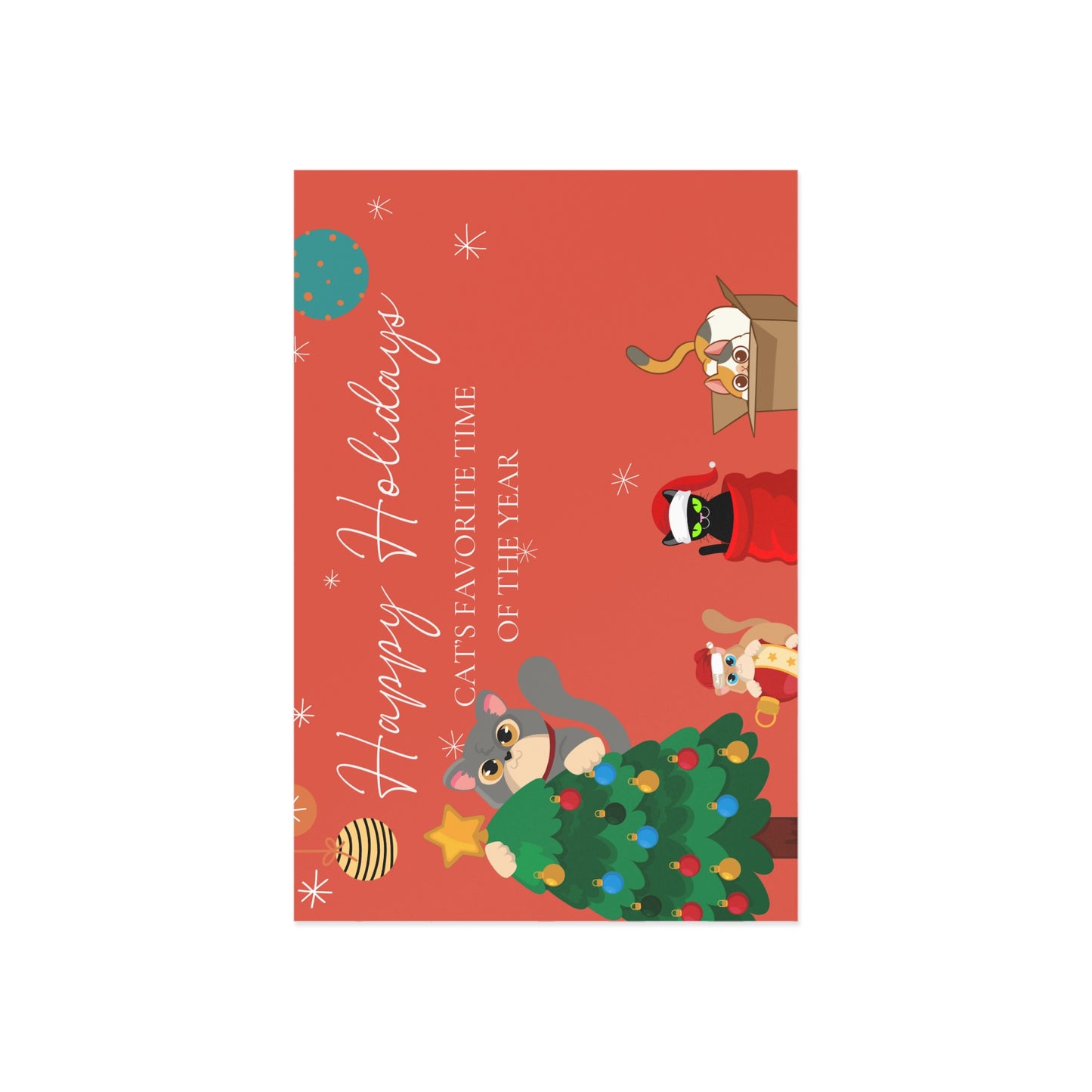 The Dreamer's Bookshop "Cat's Red XMas" Cute Christmas Cards
