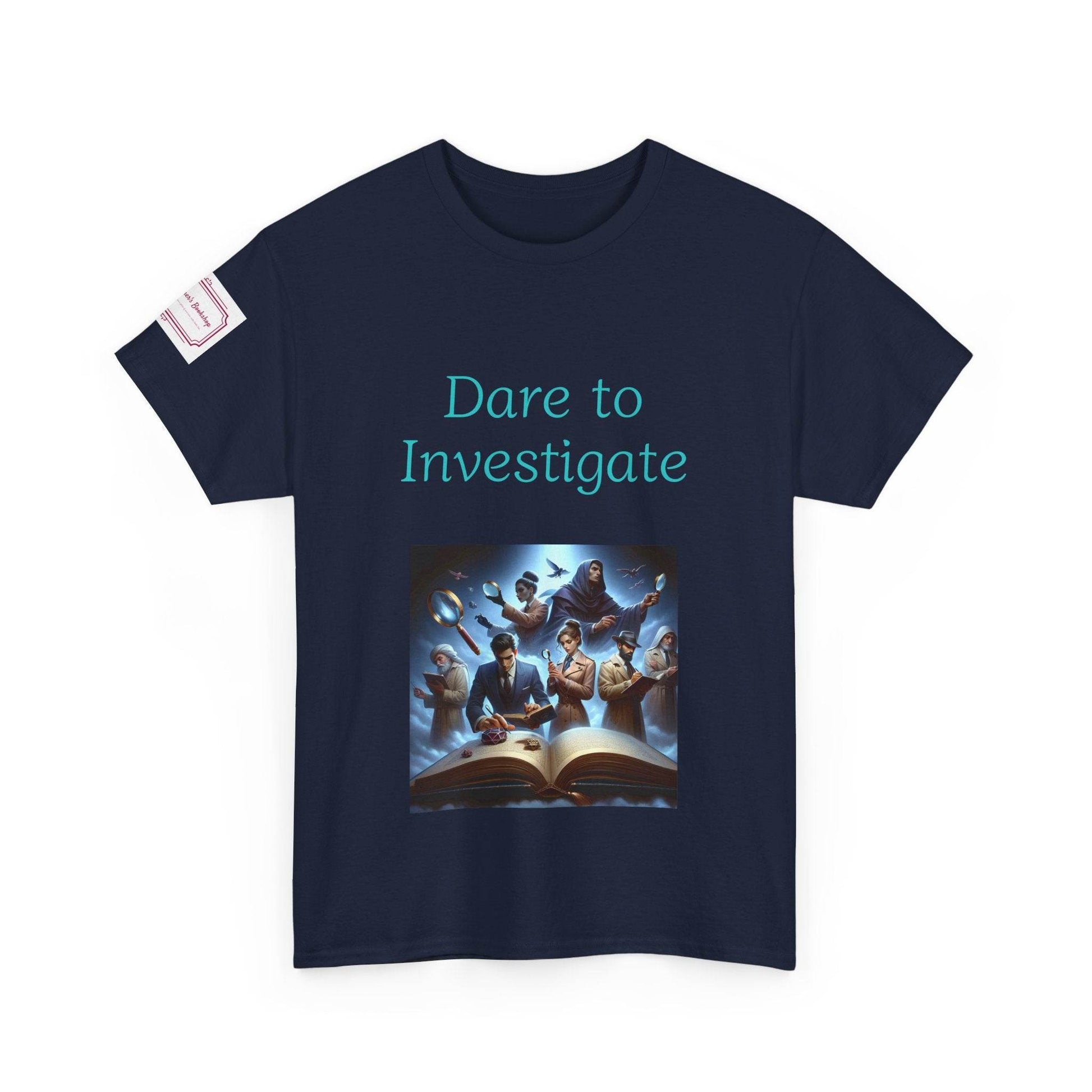 Investigate - Unisex Heavy Cotton Tee - Crime/Mystery Books - The Dreamer's Bookshop.