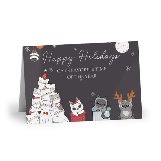 The Dreamer's Bookshop "Cat's Grey XMas" Cute Christmas Cards