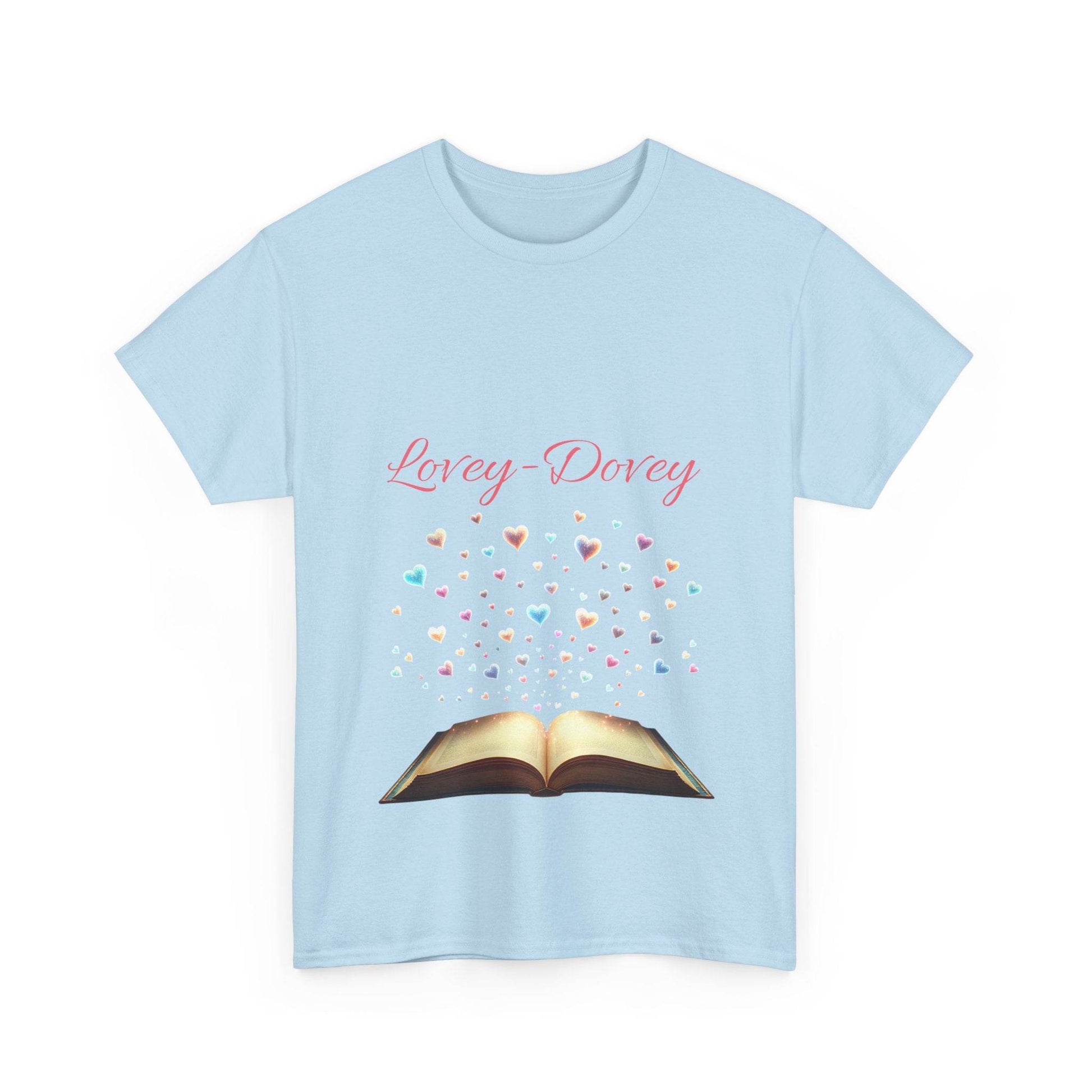 Lovey - Dovey - Unisex Heavy Cotton Tee - Sweet Romance - The Dreamer's Bookshop.