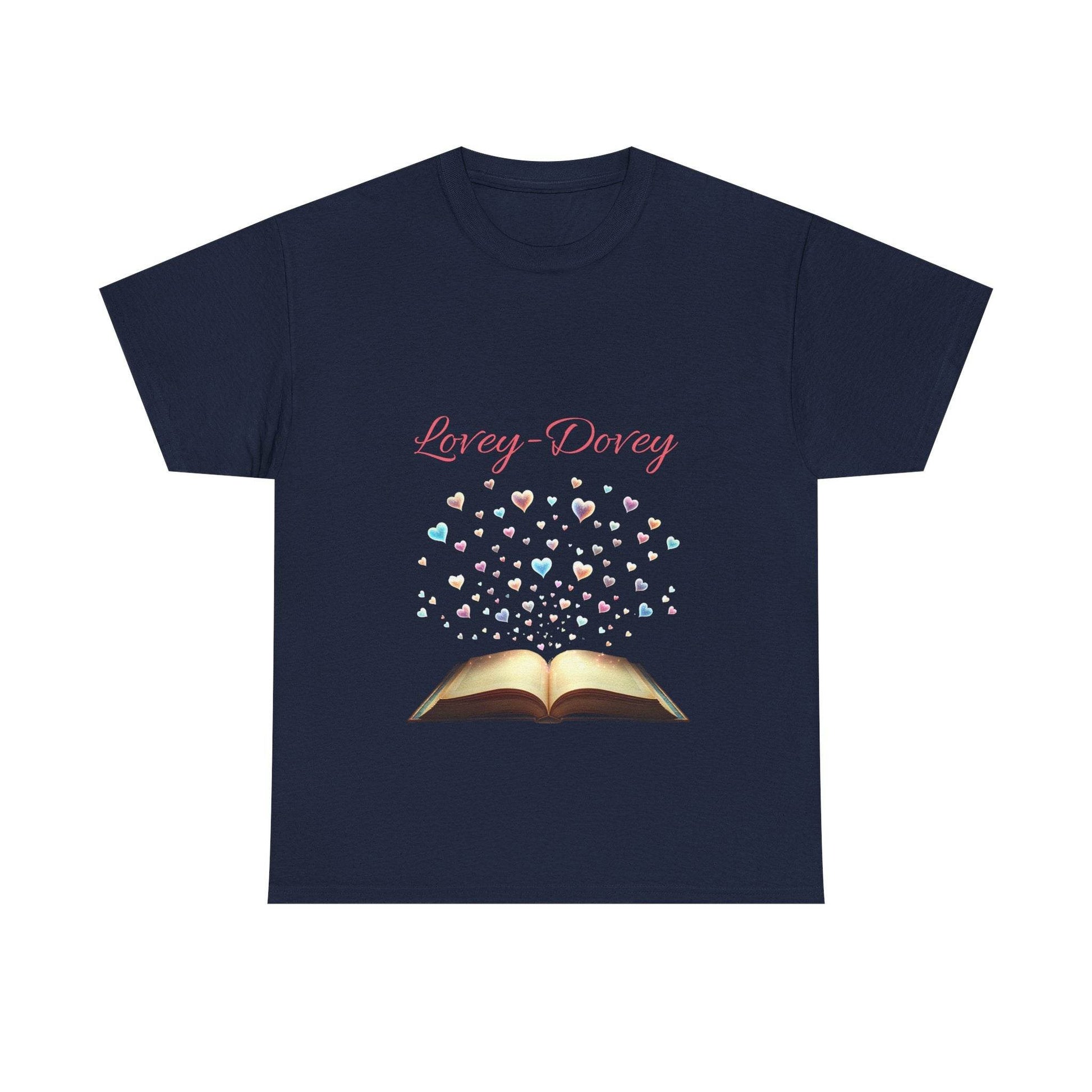 Lovey - Dovey - Unisex Heavy Cotton Tee - Sweet Romance - The Dreamer's Bookshop.