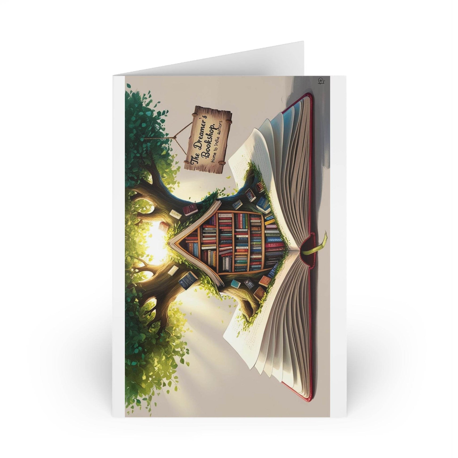 The Dreamer's Bookshop - Tree and Books Card - The Dreamer's Bookshop.