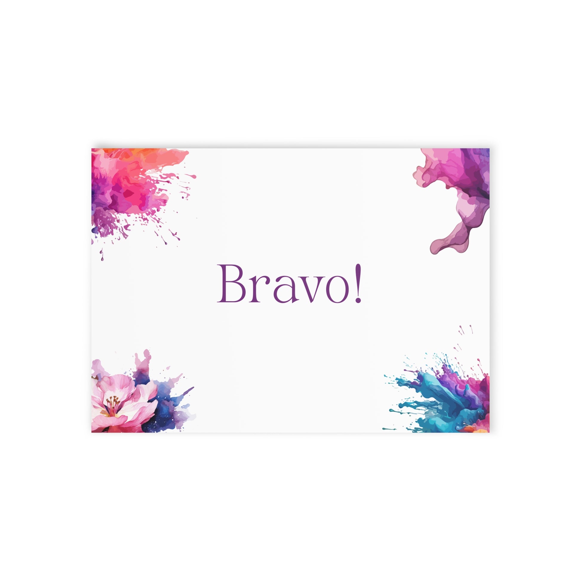 Watercolor Art Exclamation Card "Bravo" Joyful Print - The Dreamer's Bookshop.