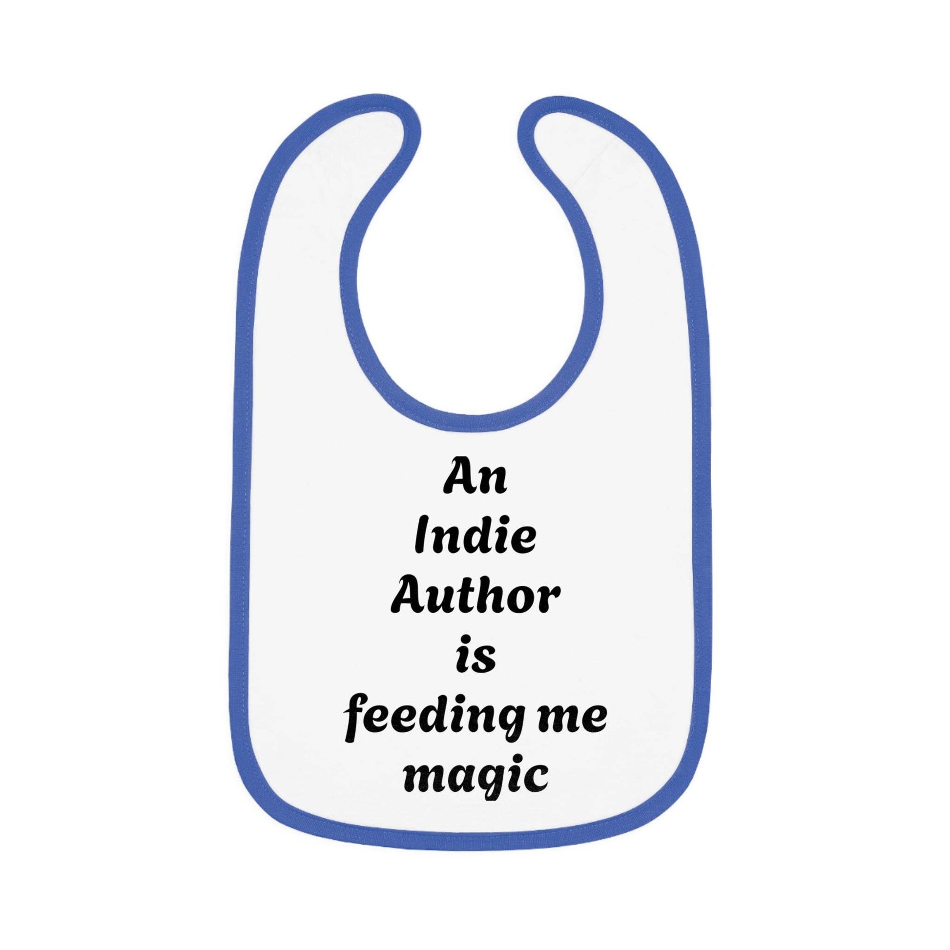 US - Indie Author Baby Bib - Feeding Me Magic Contrast Trim Jersey Bib - The Dreamer's Bookshop.