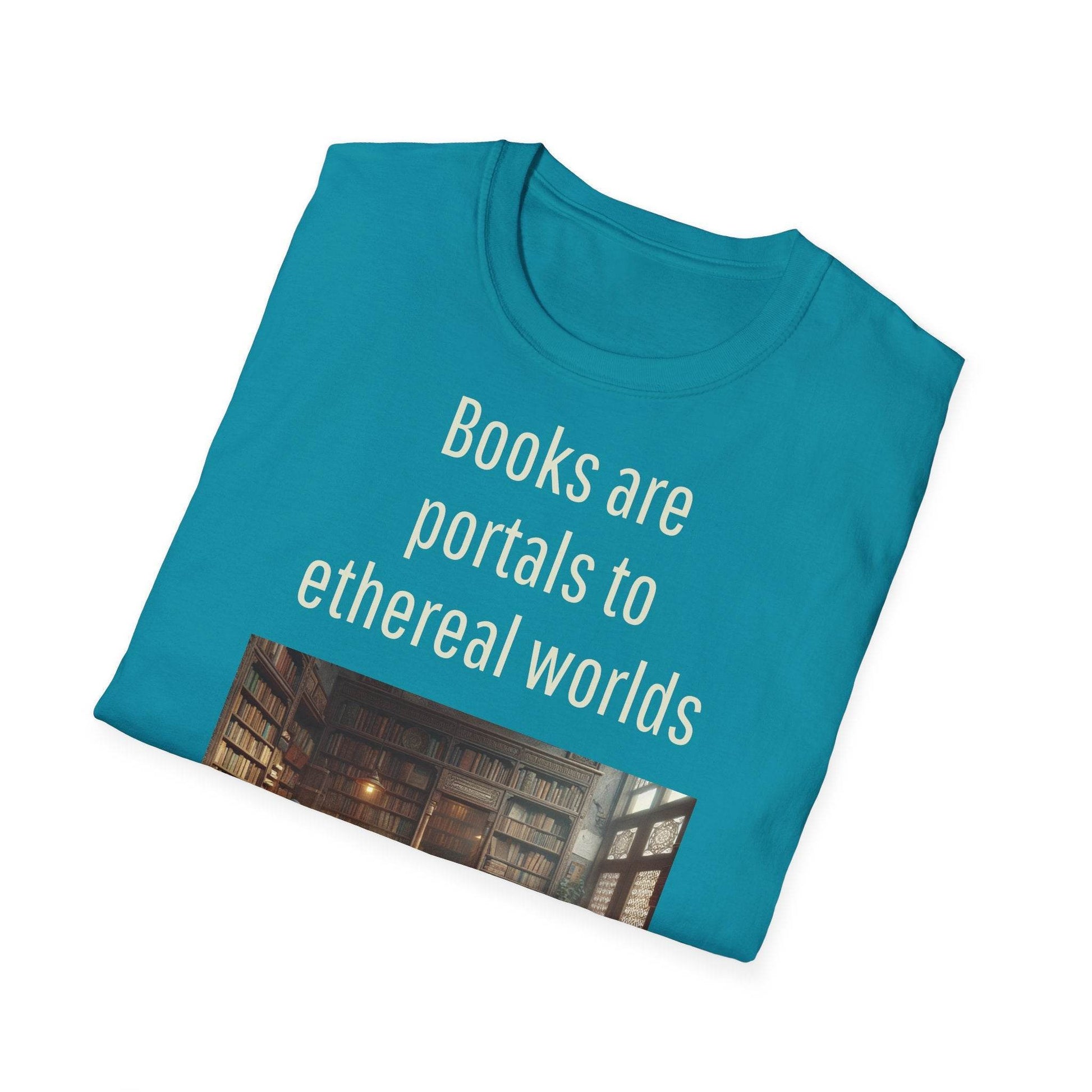 Unisex Softstyle T-Shirt - Portal Design for Book Lovers - The Dreamer's Bookshop.