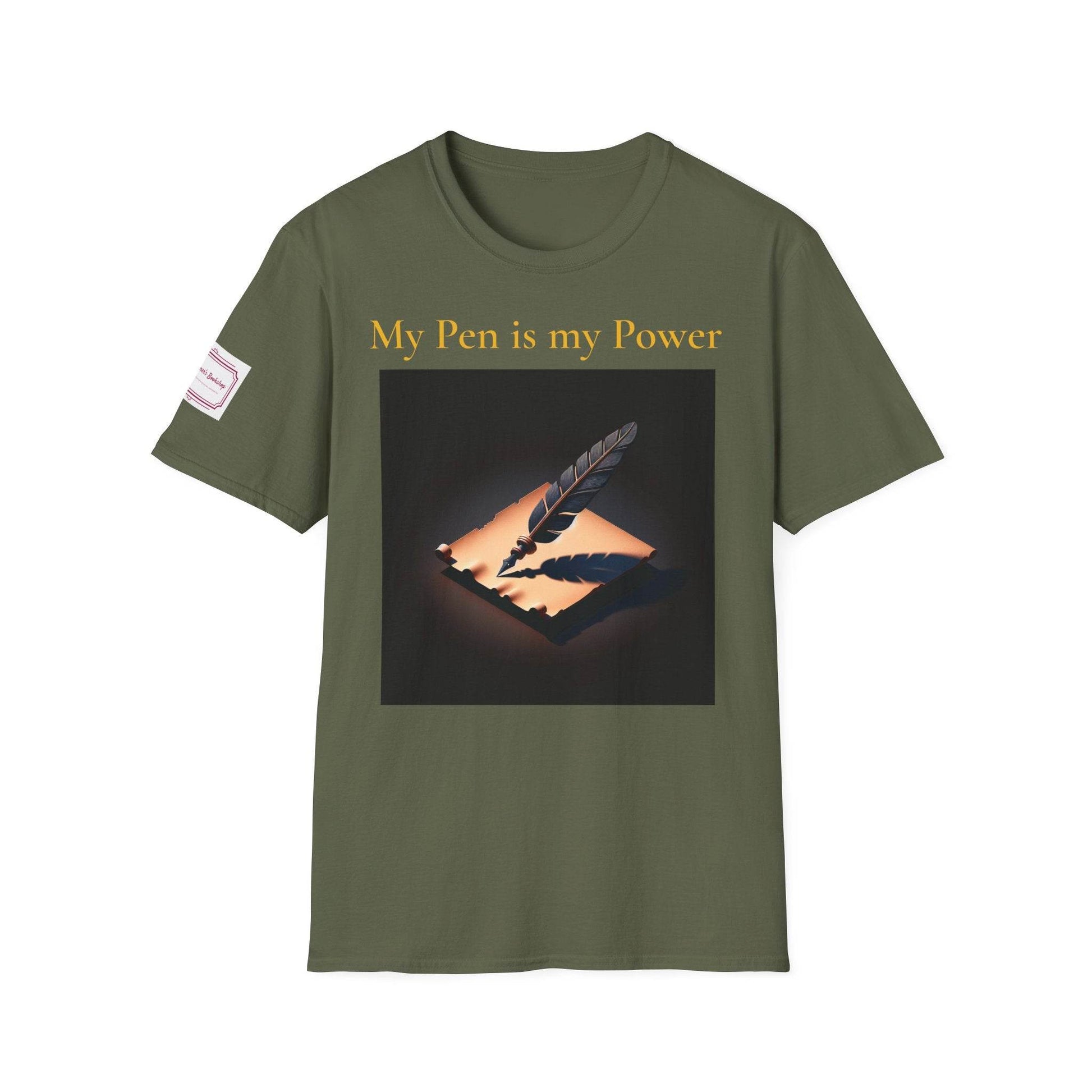 Inspirational Unisex Softstyle T-Shirt - 'My Pen' Motivational Design - The Dreamer's Bookshop.