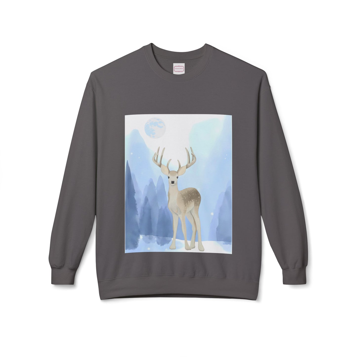 Winter Deer - Unisex Fleece Crewneck Sweatshirt