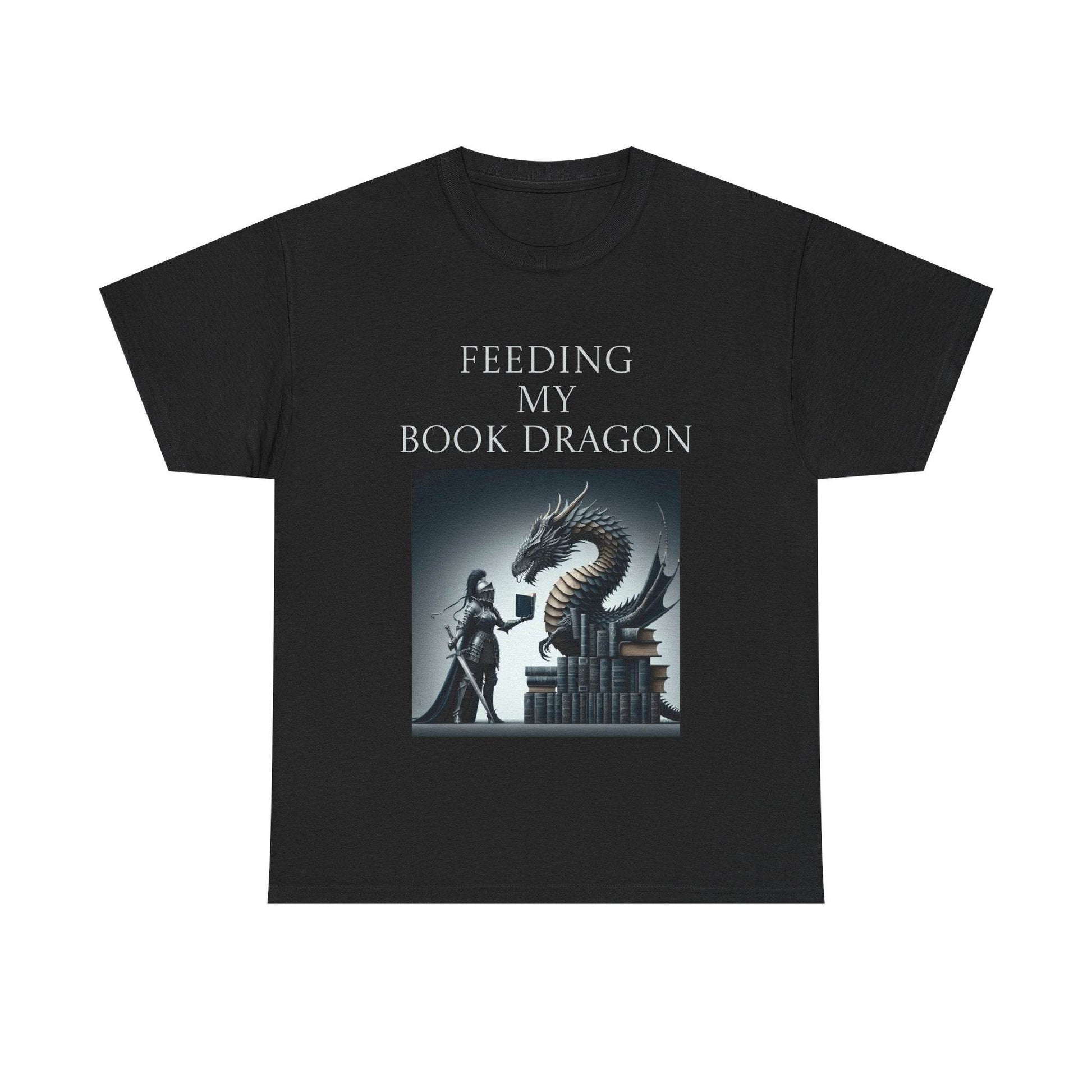 Book Dragon - Unisex Heavy Cotton Tee - Creative Writer's Apparel - The Dreamer's Bookshop.