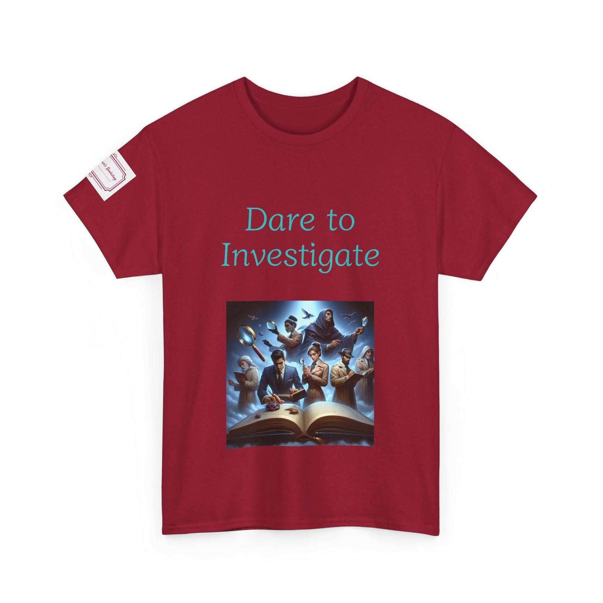 Investigate - Unisex Heavy Cotton Tee - Crime/Mystery Books - The Dreamer's Bookshop.