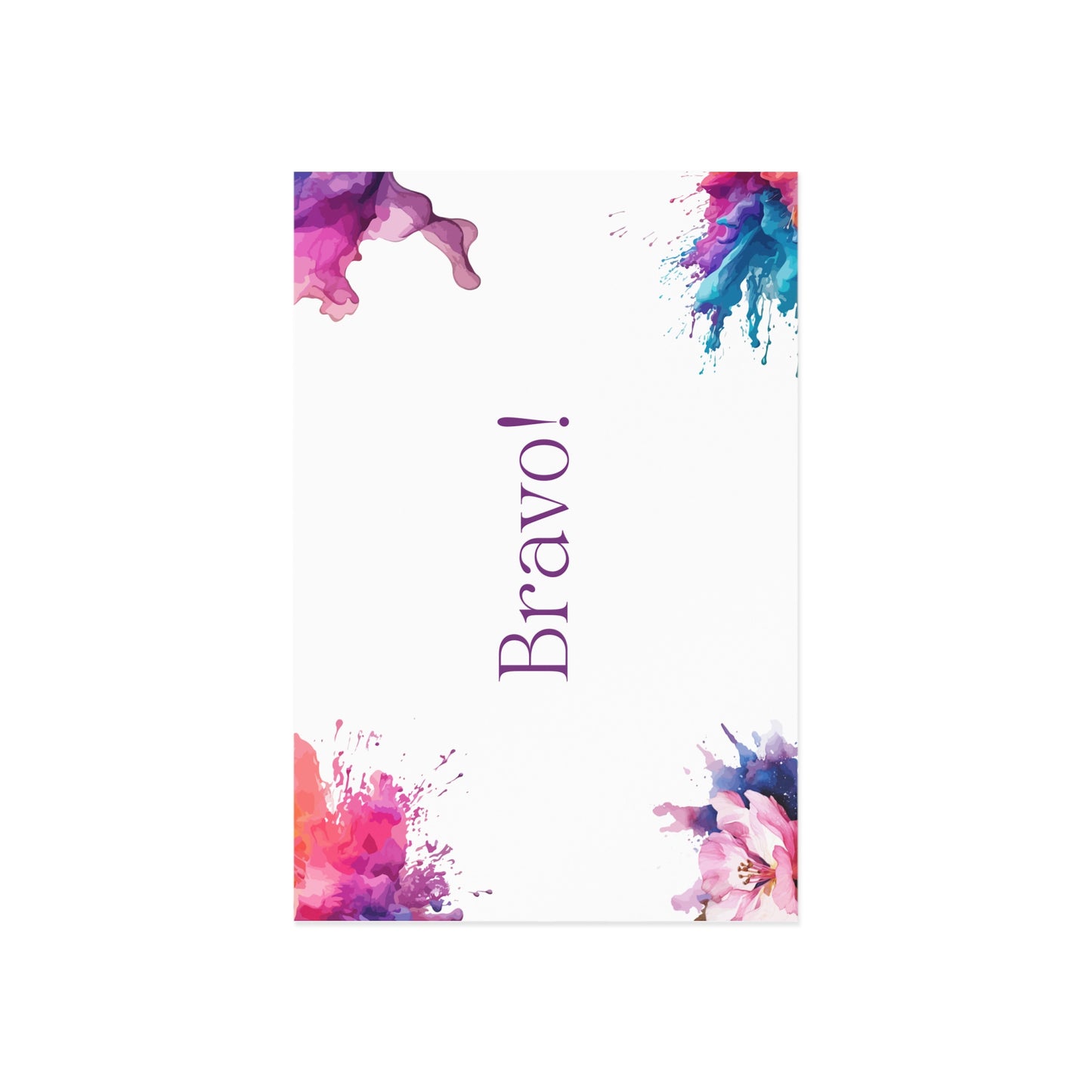 Watercolor Art Exclamation Card "Bravo" Joyful Print - The Dreamer's Bookshop.