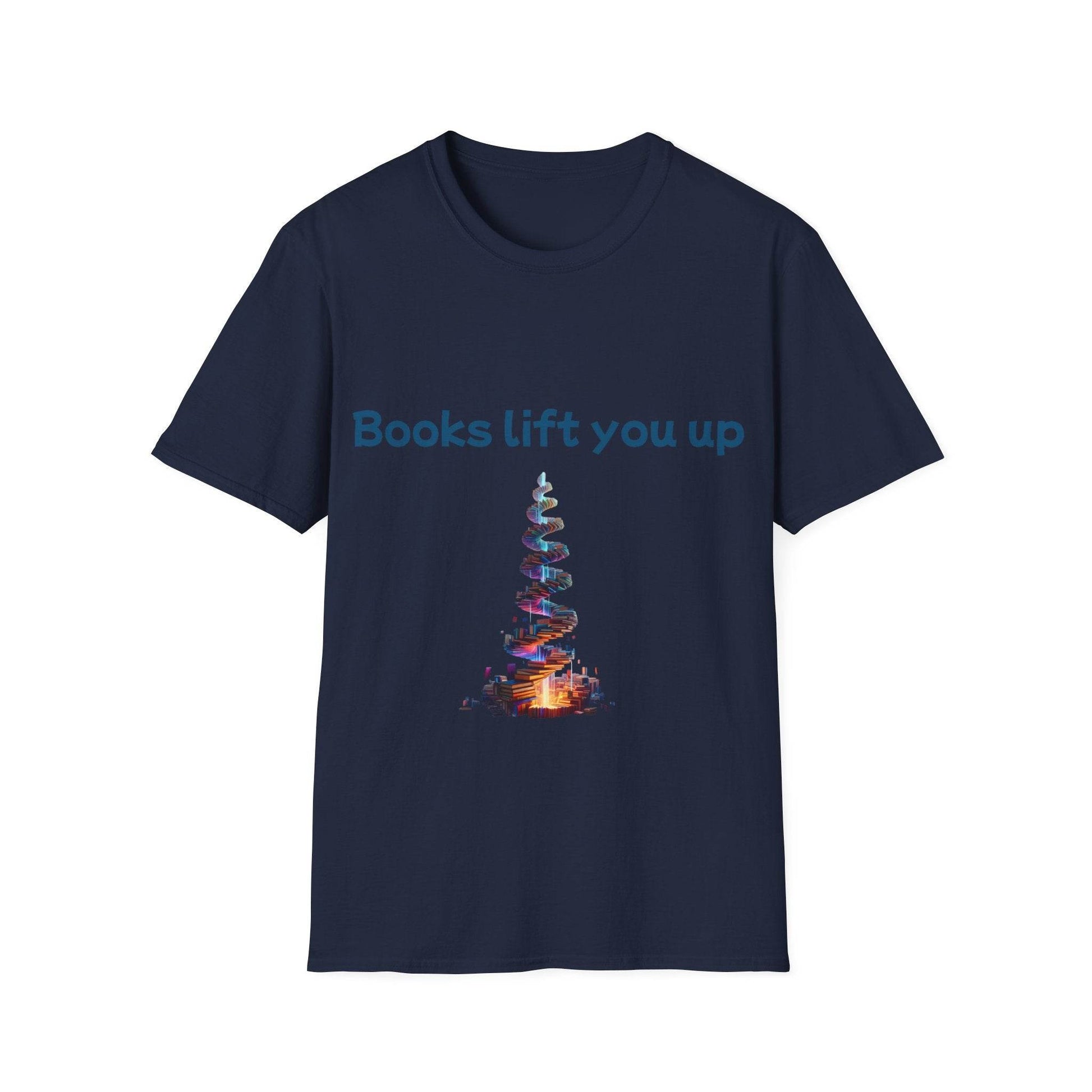 Inspirational Unisex Softstyle T-Shirt - Books Lift You Up - The Dreamer's Bookshop.