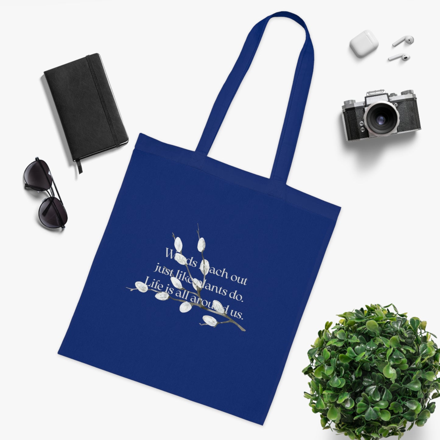 Inspirational Cotton Tote Bag - "Words Reach Out" by The Dreamer's Bookshop