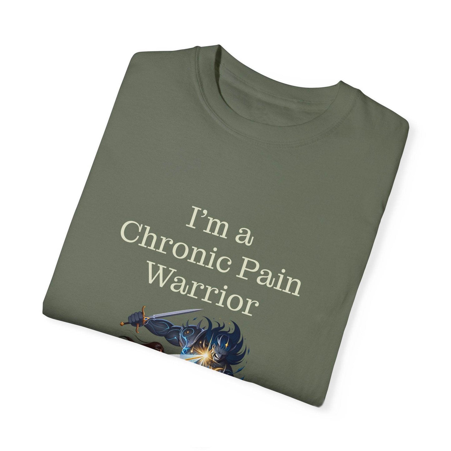Chronic Pain Warrior Unisex Garment-Dyed T-shirt - Inspirational Motivational Tee - The Dreamer's Bookshop.