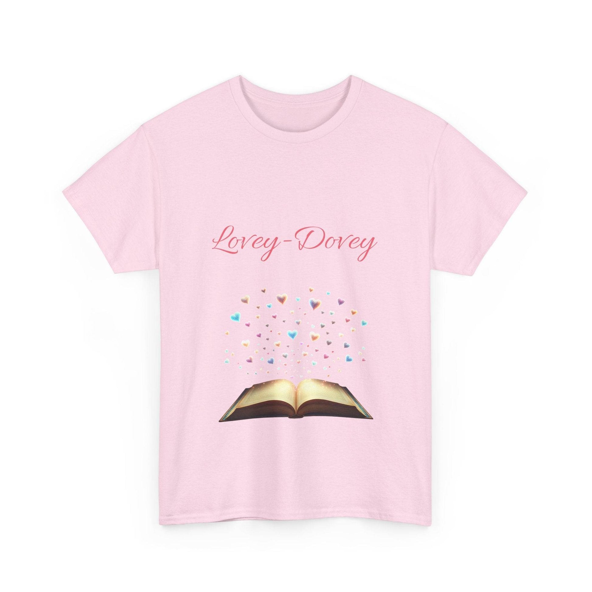 Lovey-Dovey - Unisex Heavy Cotton Tee - Sweet Romance - The Dreamer's Bookshop.