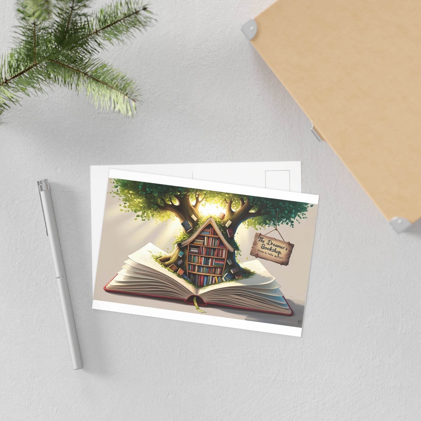 The Dreamer's Bookshop - Tree and Books Card - The Dreamer's Bookshop.