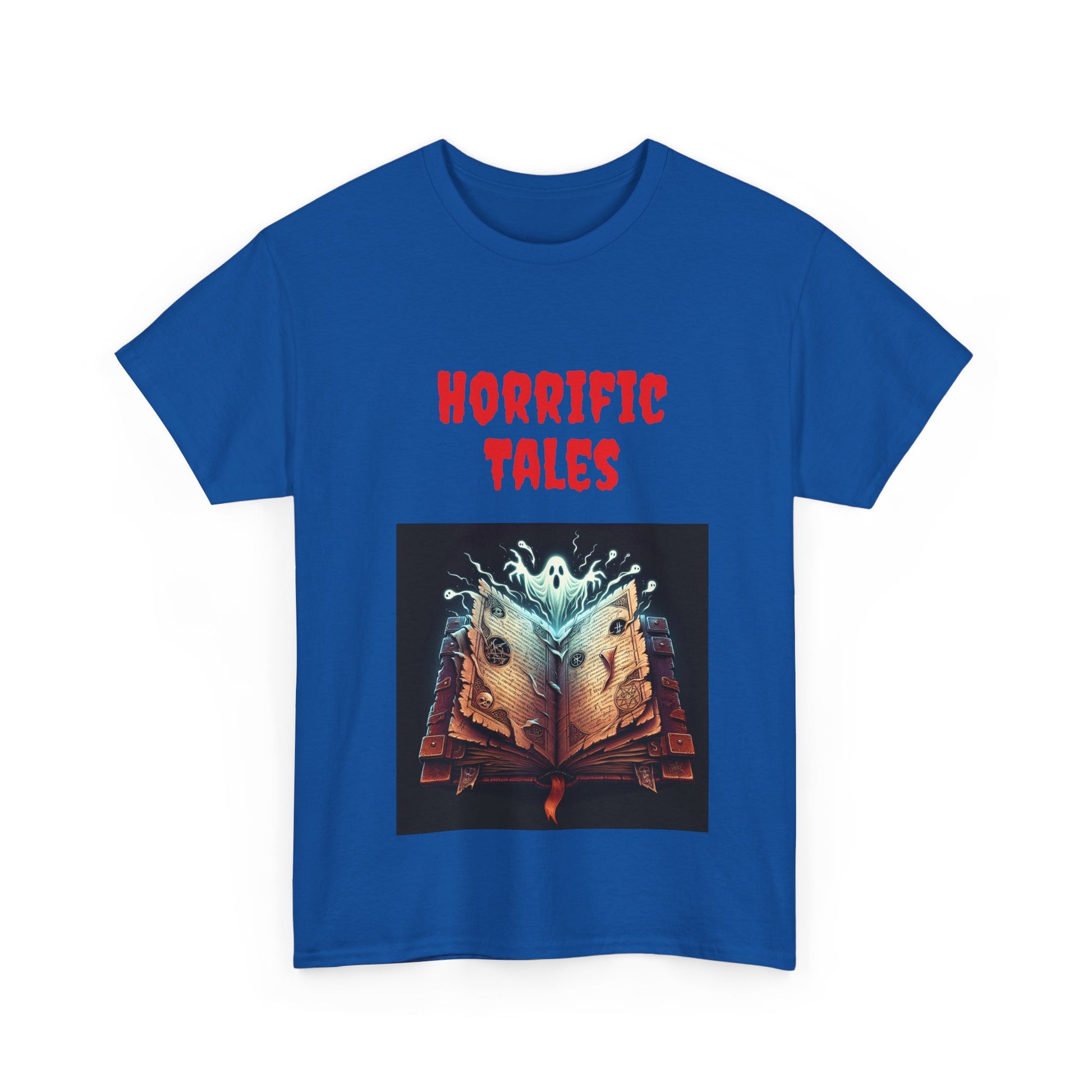 Book Lover's Unisex Heavy Cotton Tee - "Horrific Tales" - The Dreamer's Bookshop.