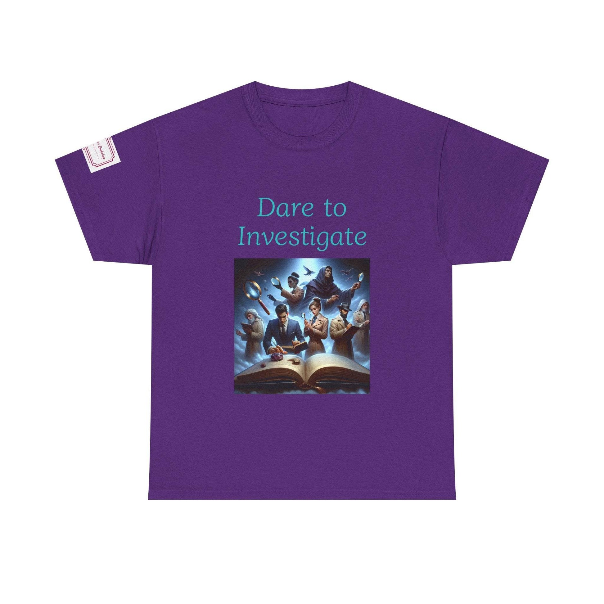 Investigate - Graphic Unisex Heavy Cotton Tee - Crime/Mystery Books - The Dreamer's Bookshop.