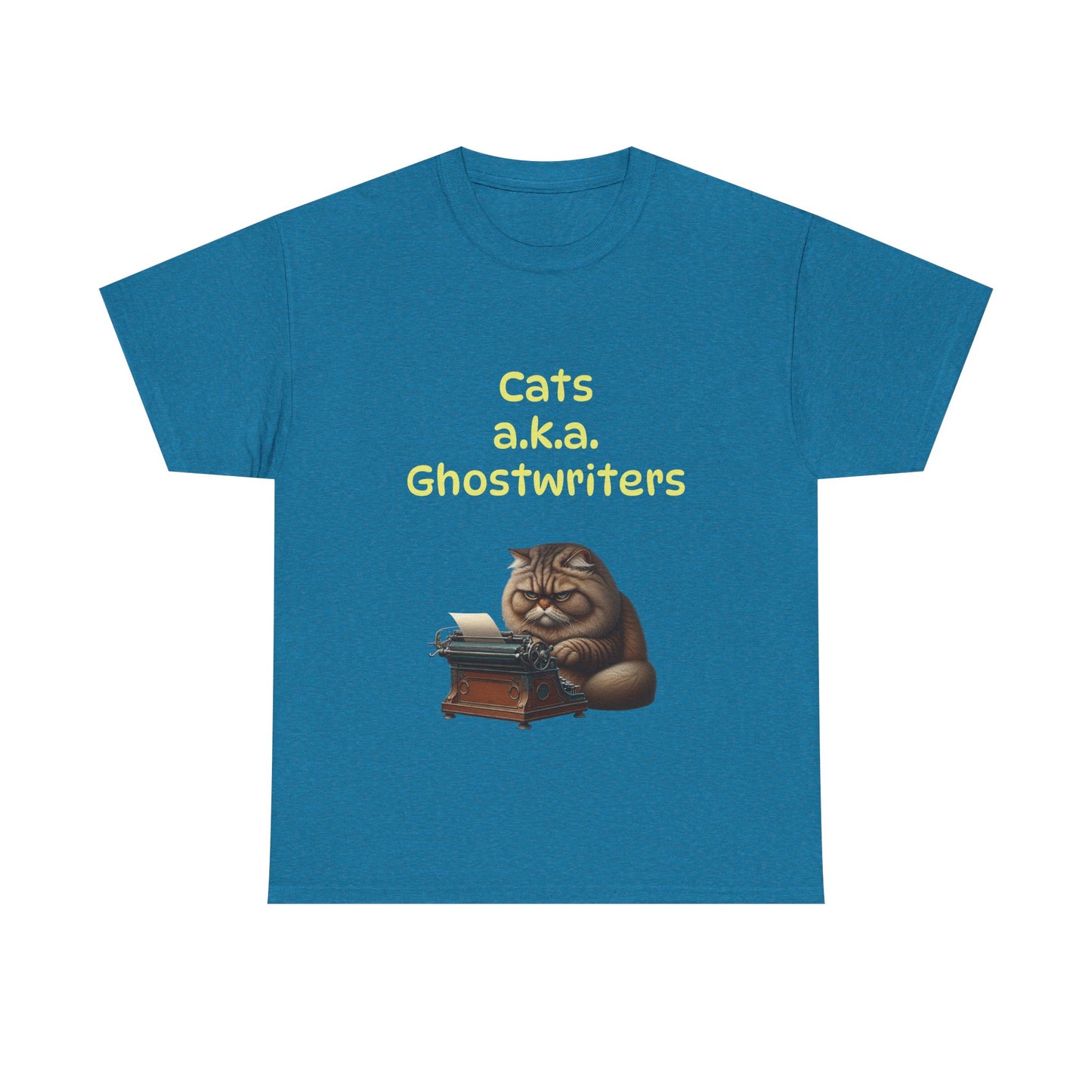Book Lover's Unisex Heavy Cotton Tee - "Cats Ghostwriters" - The Dreamer's Bookshop.