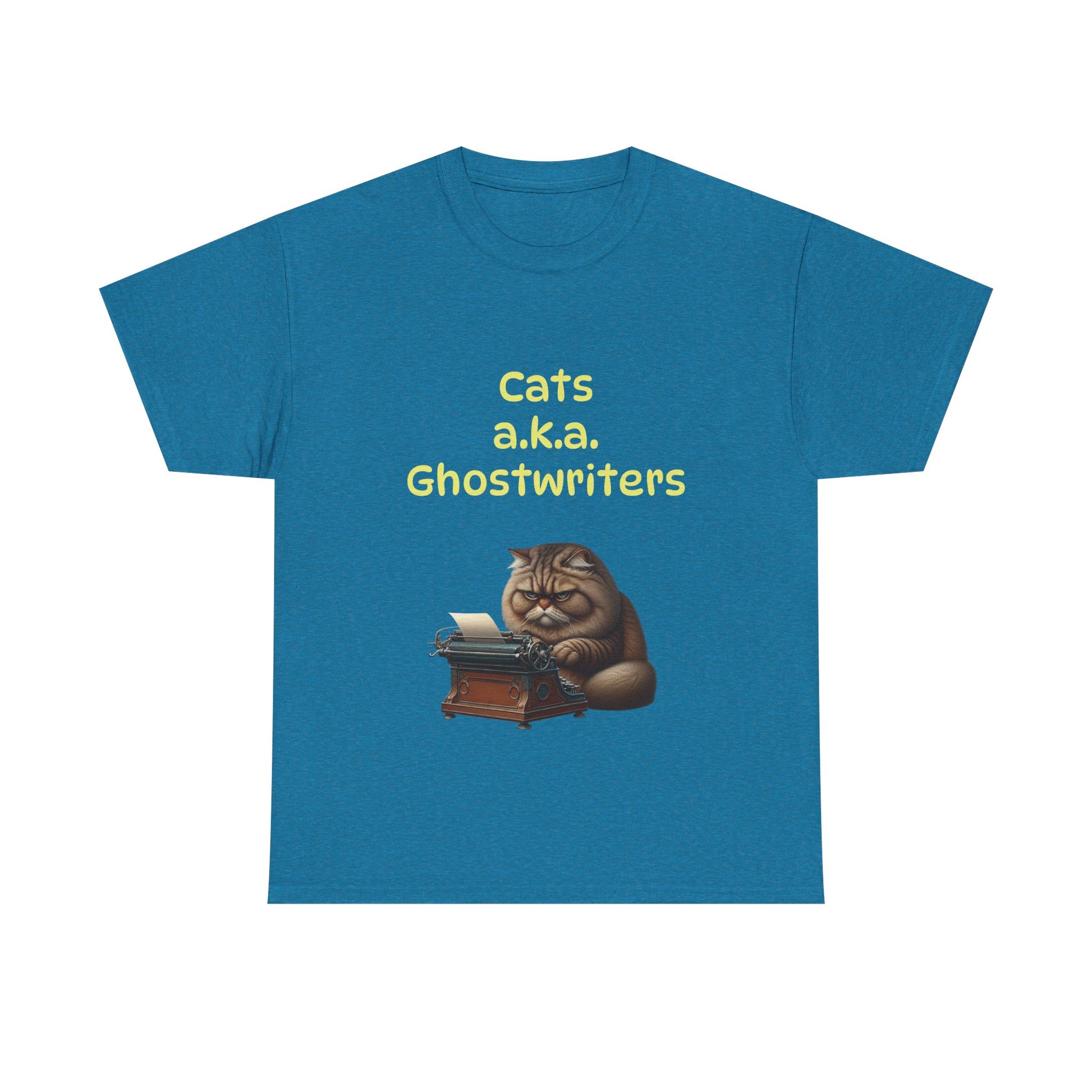 Book Lover's Unisex Heavy Cotton Tee - "Cats Ghostwriters" - The Dreamer's Bookshop.