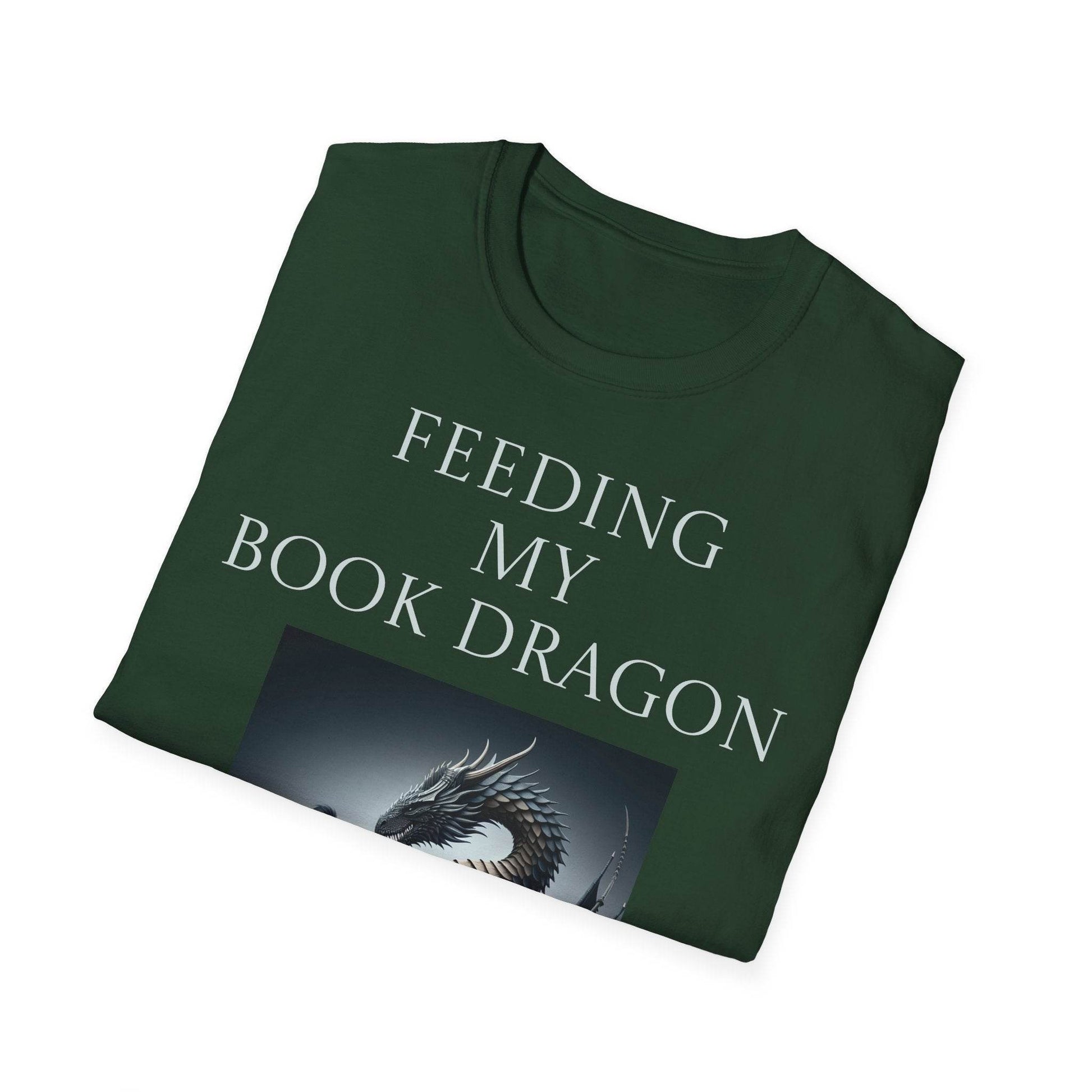 Inspirational Unisex Softstyle T-Shirt - 'Feeding' Book Lover Design - The Dreamer's Bookshop.