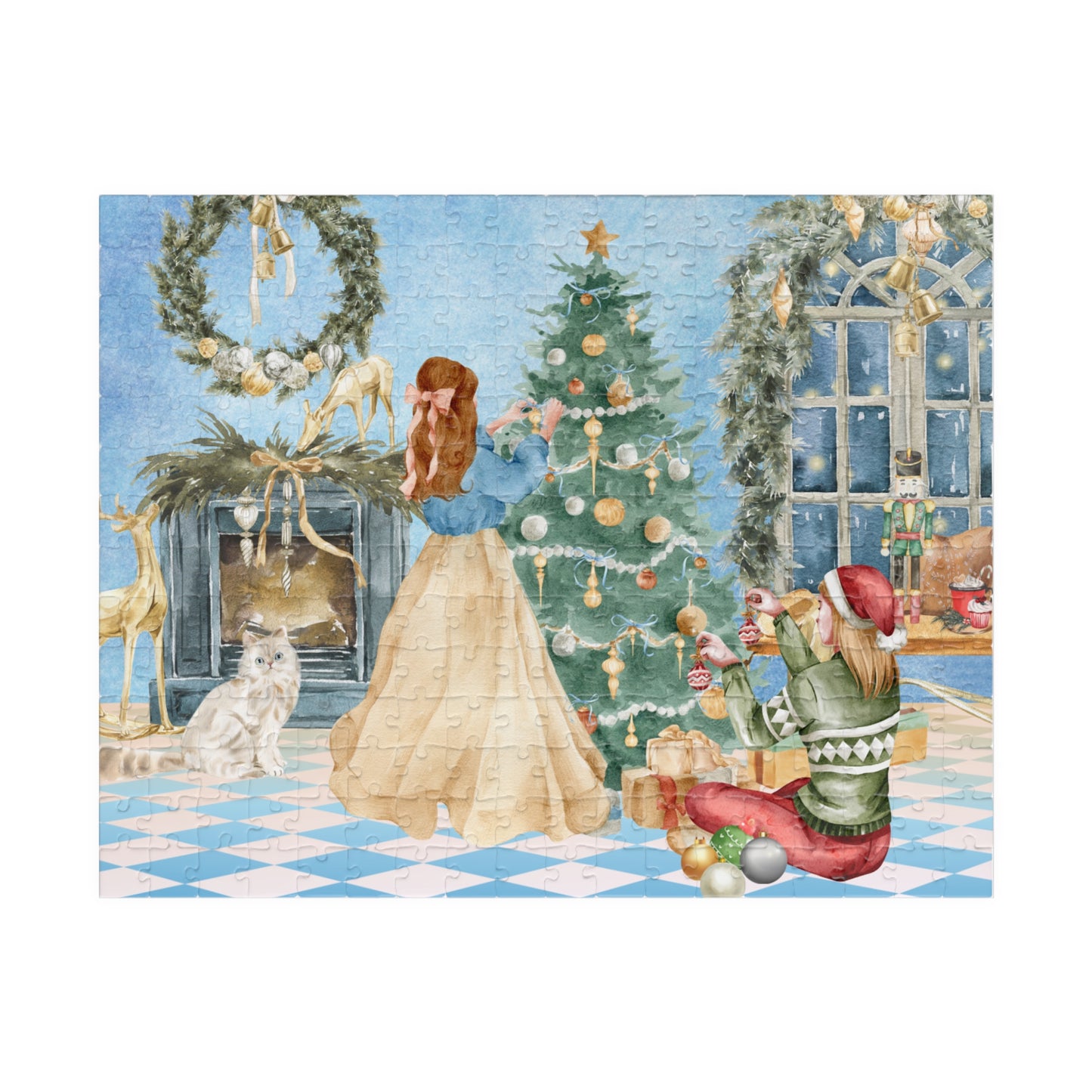 Christmas Morning Family Puzzle — Holiday Scene Jigsaw (110/252/520/1014 pcs)