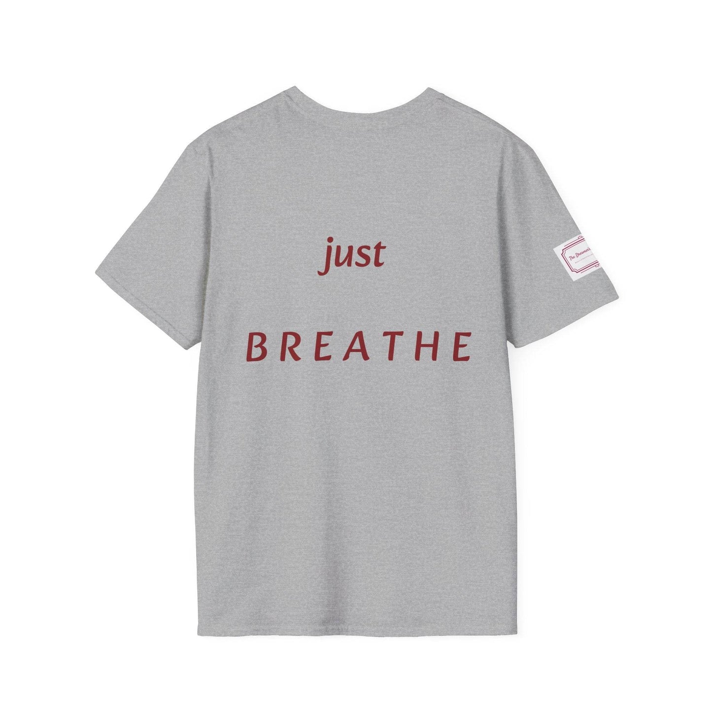 Inspirational Unisex Softstyle T-Shirt - 'Just Breathe' Motivational Design - The Dreamer's Bookshop.